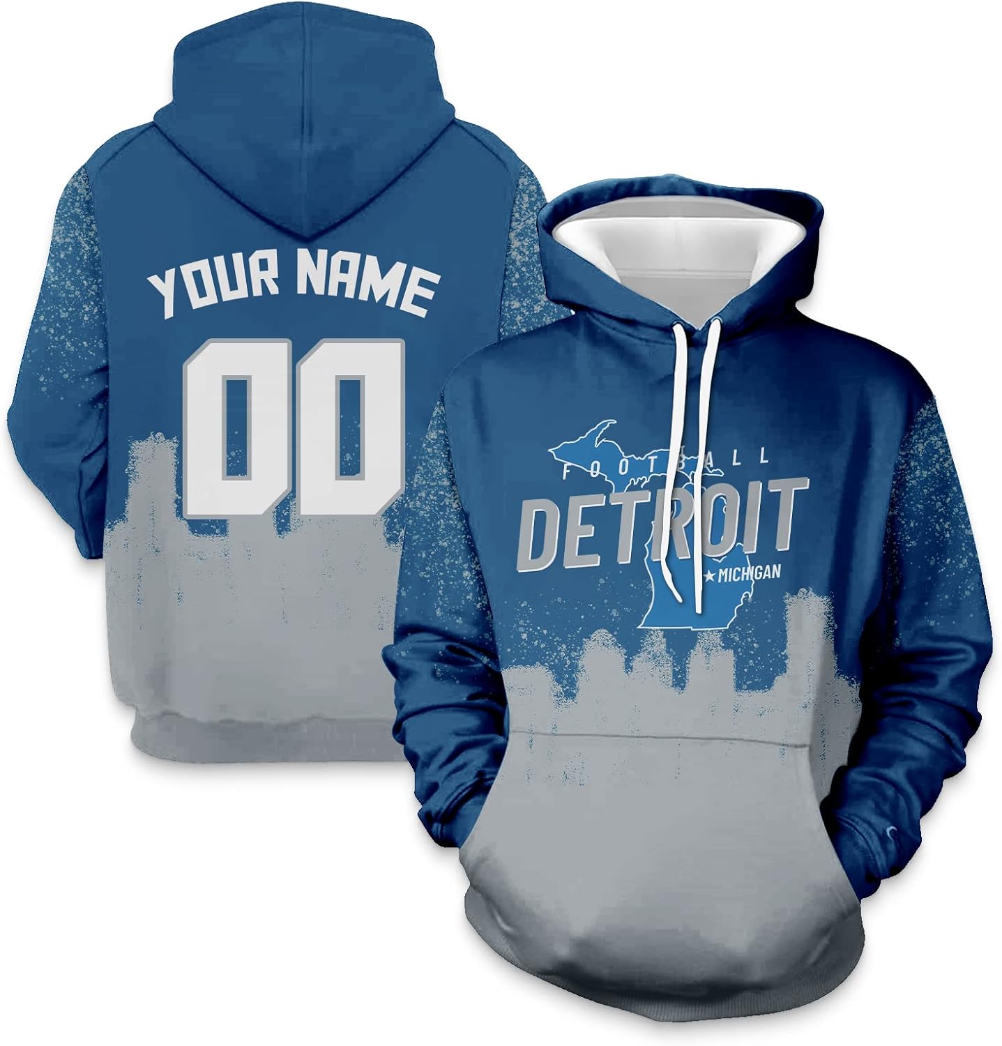 Custom Hoodie for Men Football City Fans Gifts for Men Women Youth Hip Hop Pullover Hooded Sweatshirt Name & Number