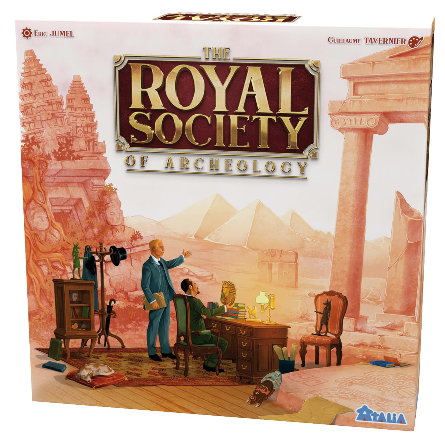 HUCH!, The ROYAL Society of Archeology, Worker Placement Spiel, historisches Strategiespiel mit strategischen Interaktionen, für 1-4 Spieler ab 14 Jahren