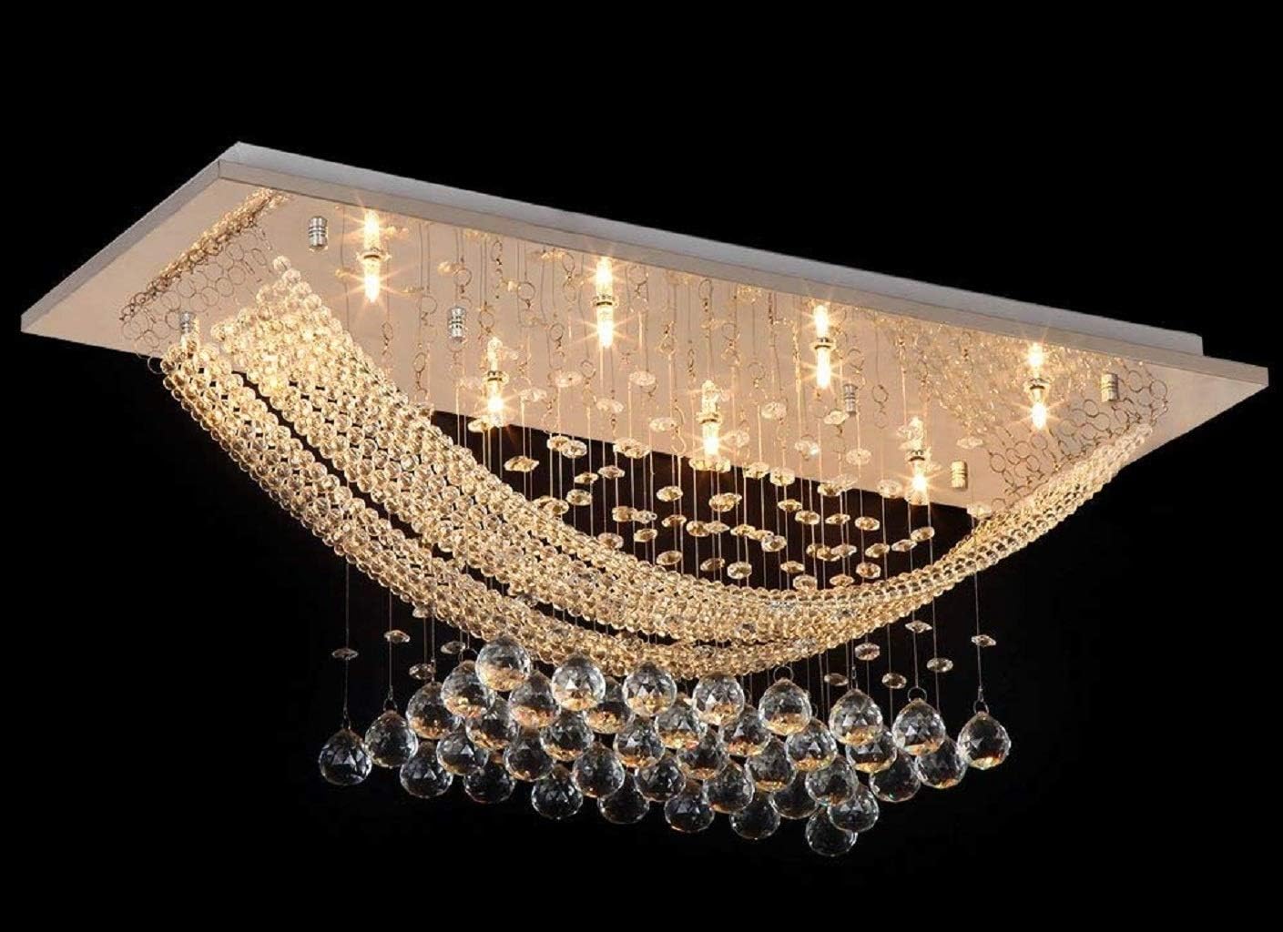 BlissbeeBlissbee AU008 Ceiling Chandalier Light, (Yellow And White)(corded-electric, crystal)