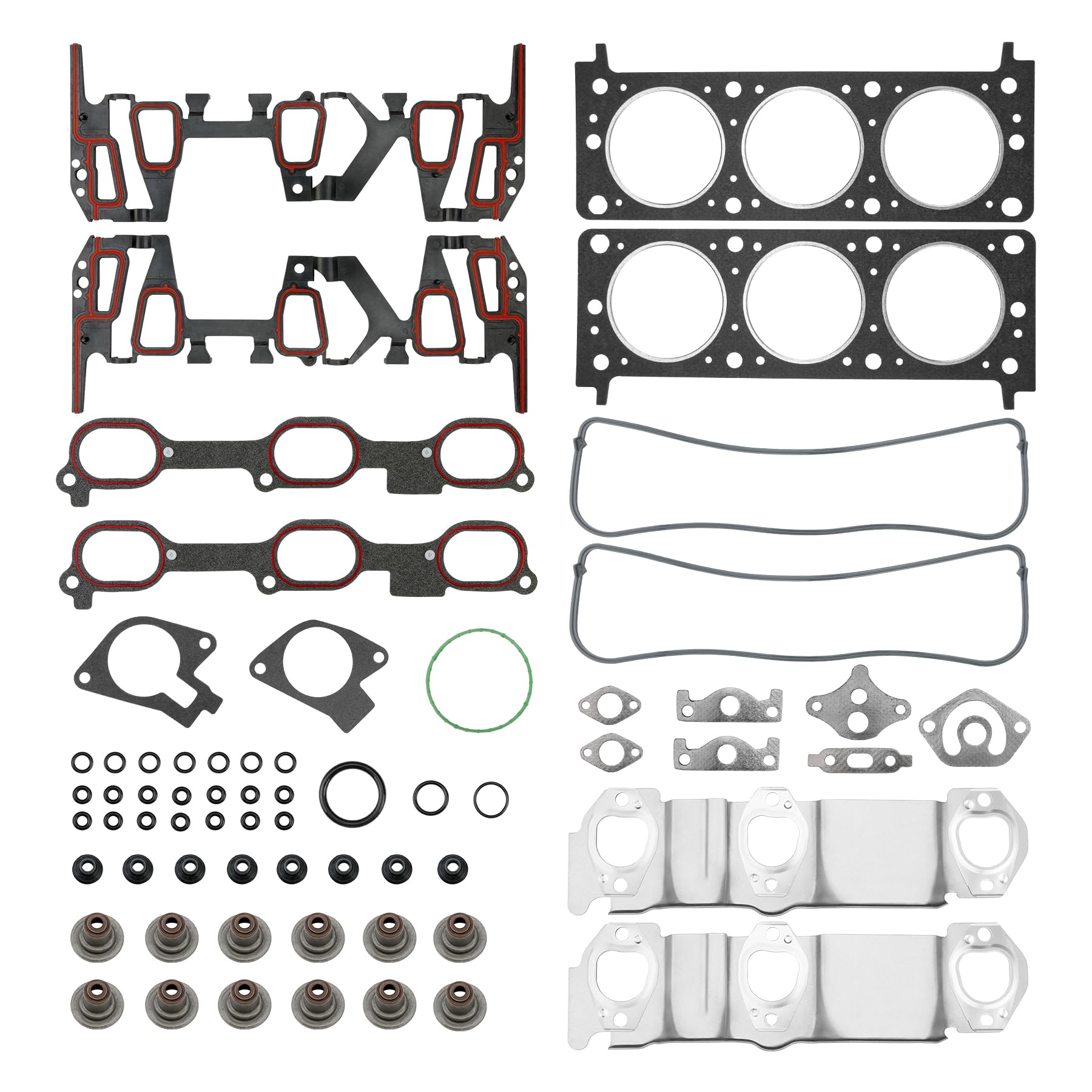 Head Gasket Kit, Compatible with 1995-1999 Chevy Lumina Malibu Monte Beretta, Buick Century Regal Skylark, Oldsmobile, Pontiac 3.1 L Engine, HS9957PT-2, w/Intake & Exhaust Manifold Gasket Set