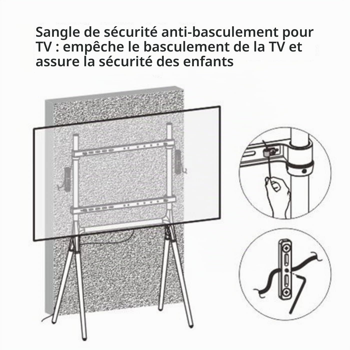 Support TV, Support écran télévision, forme chevalet - jusqu'à 70 pouces