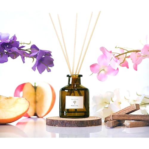 PRISTINE Maldives Villa/Inspired by Marriott Hotel Collection Reed Diffusers for Home Citrusy Grapefruit Apple/Ocean Breeze/Sandalwood Oil Reed Diffuser Set Reed smell Sticks Home Decor Scent Diffuser