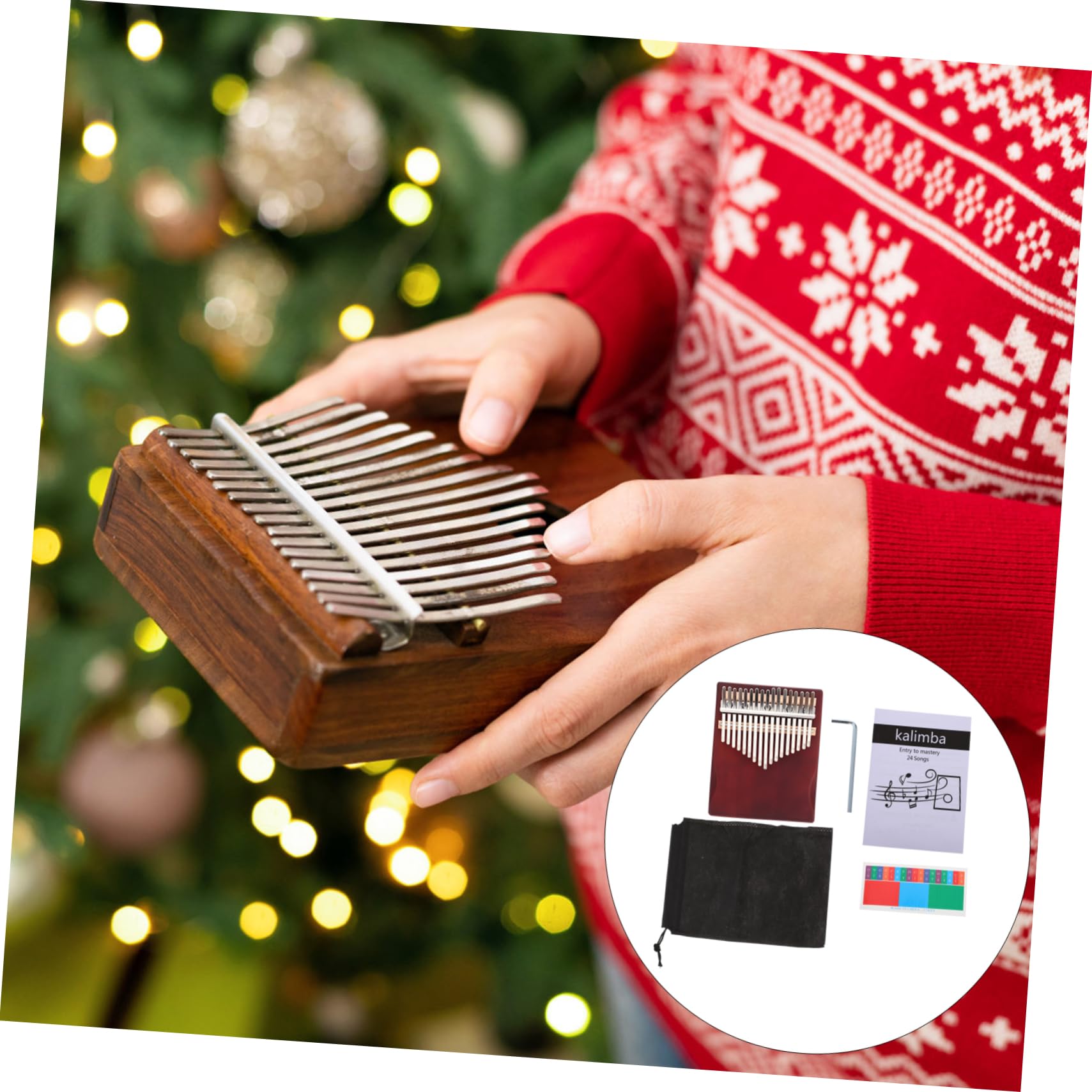 Holibanna 1 Set Creative Kalimba Tone Finger Piano for Beginners Ergonomic Design Durable Material Sound Music Plaything for Adults