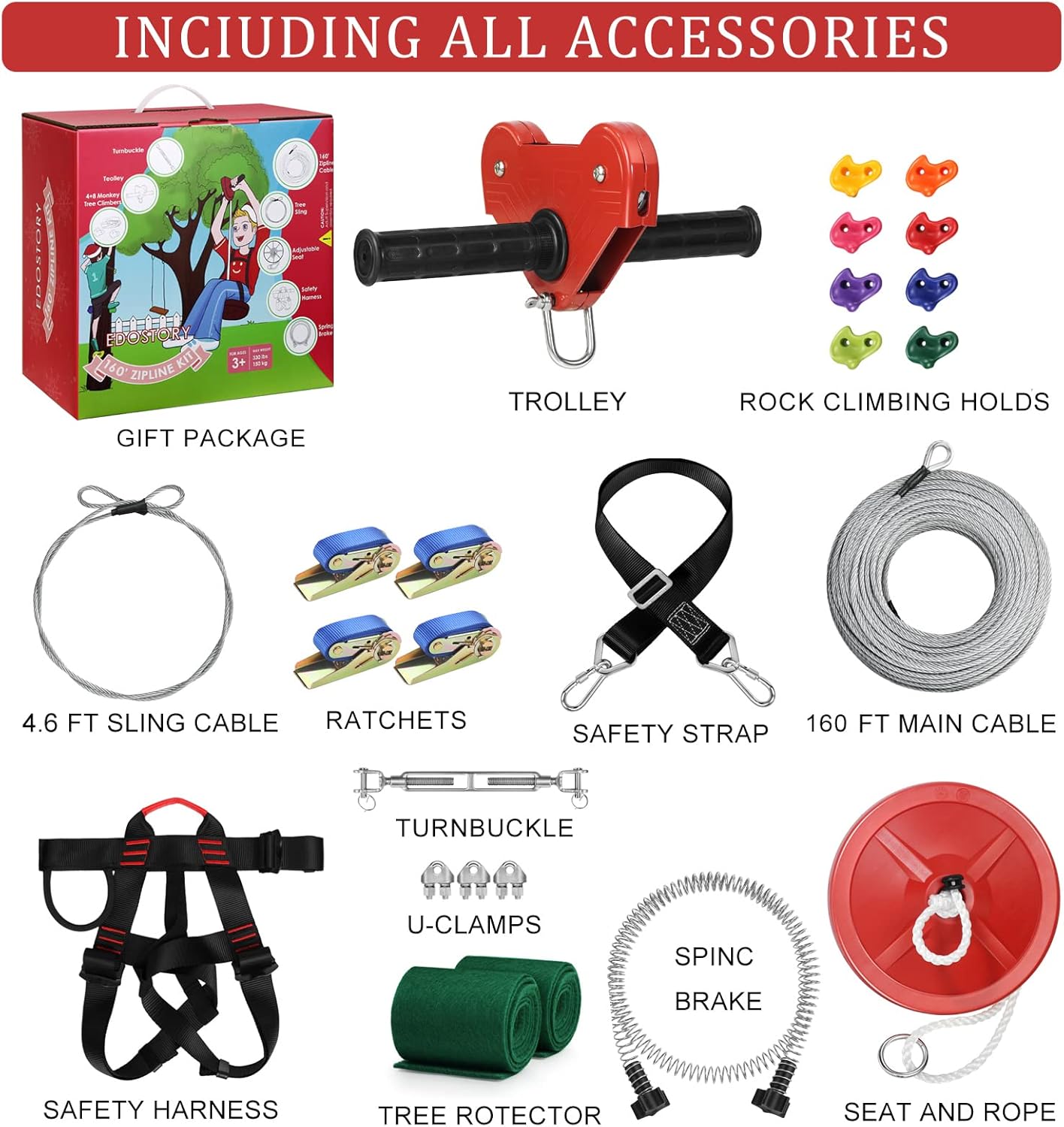 EDOSTORY Backyard Zip Line Kit - Image 5