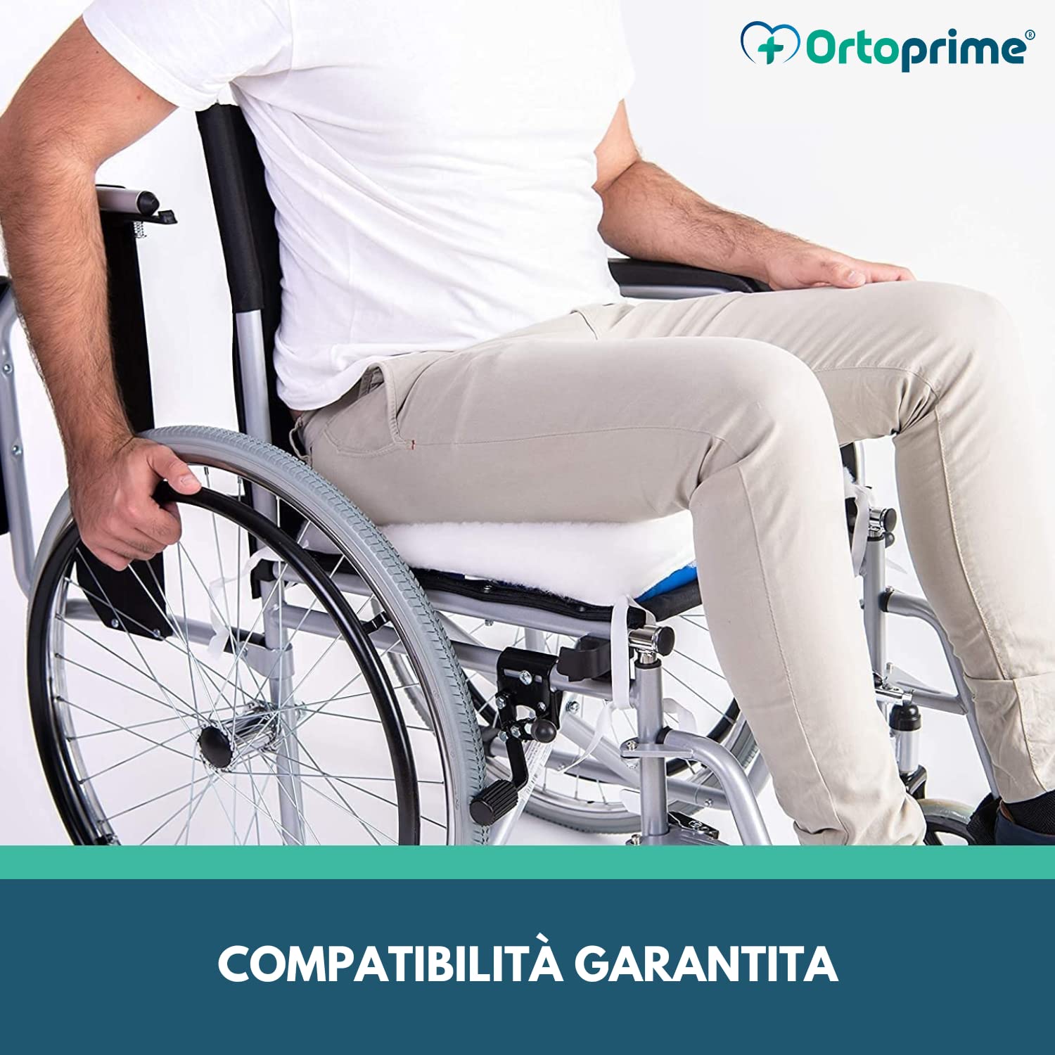 OrtoPrime Cuscino Antidecubito per Sedia a Rotelle - Cuscino Seduta Ortopedico Viscoelastico - Cuscino Memory Decubito - Cuscino Carrozzina per Anziani - Cuscino Antidecubito a U per Sedie a Rotelle