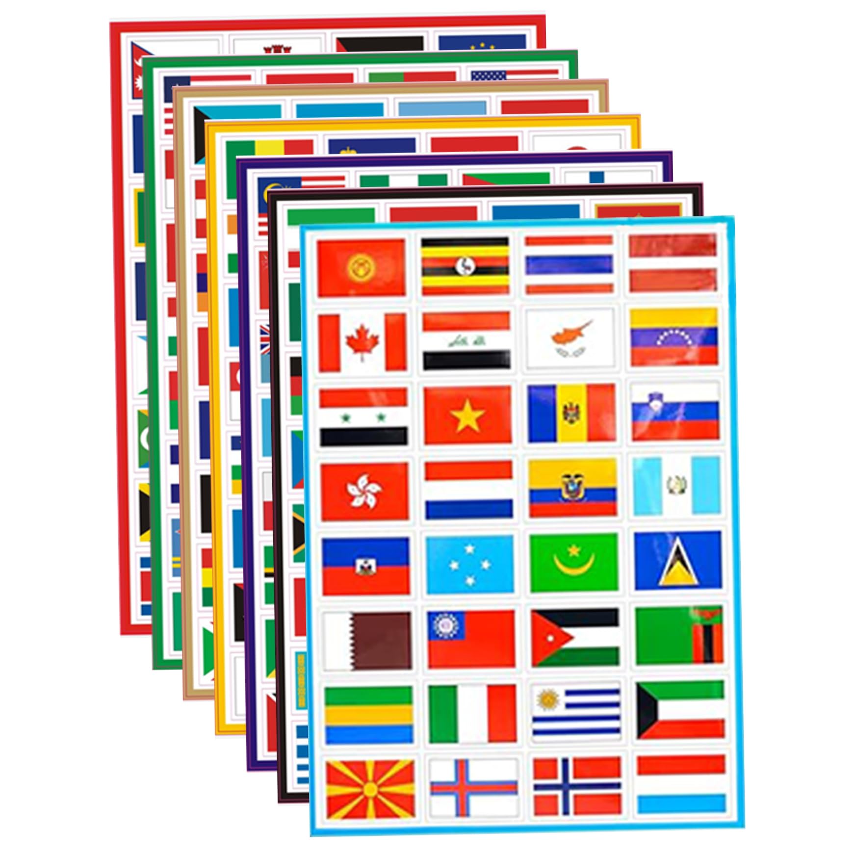 World Flag Stickers, Country Stickers, 196PCS Waterproof World Flag, Self-Adhesive, 1.8x1.2 Mini Country for Travel, School, Journal