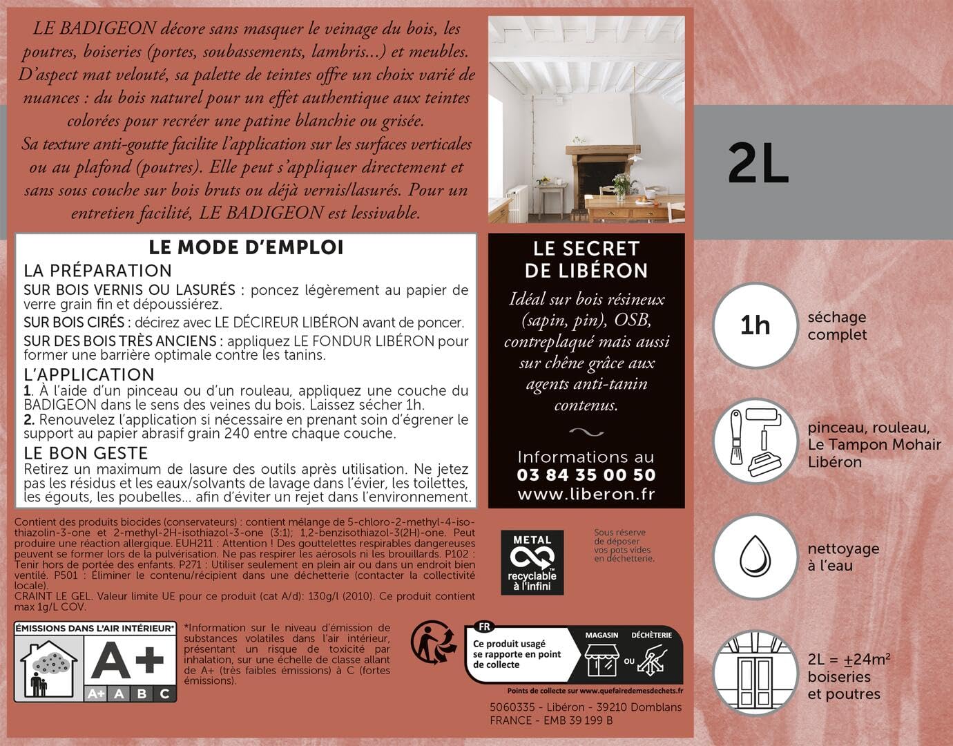 Libéron Le Badigeon meubles, poutres et boiseries, Ficelle 0,75L