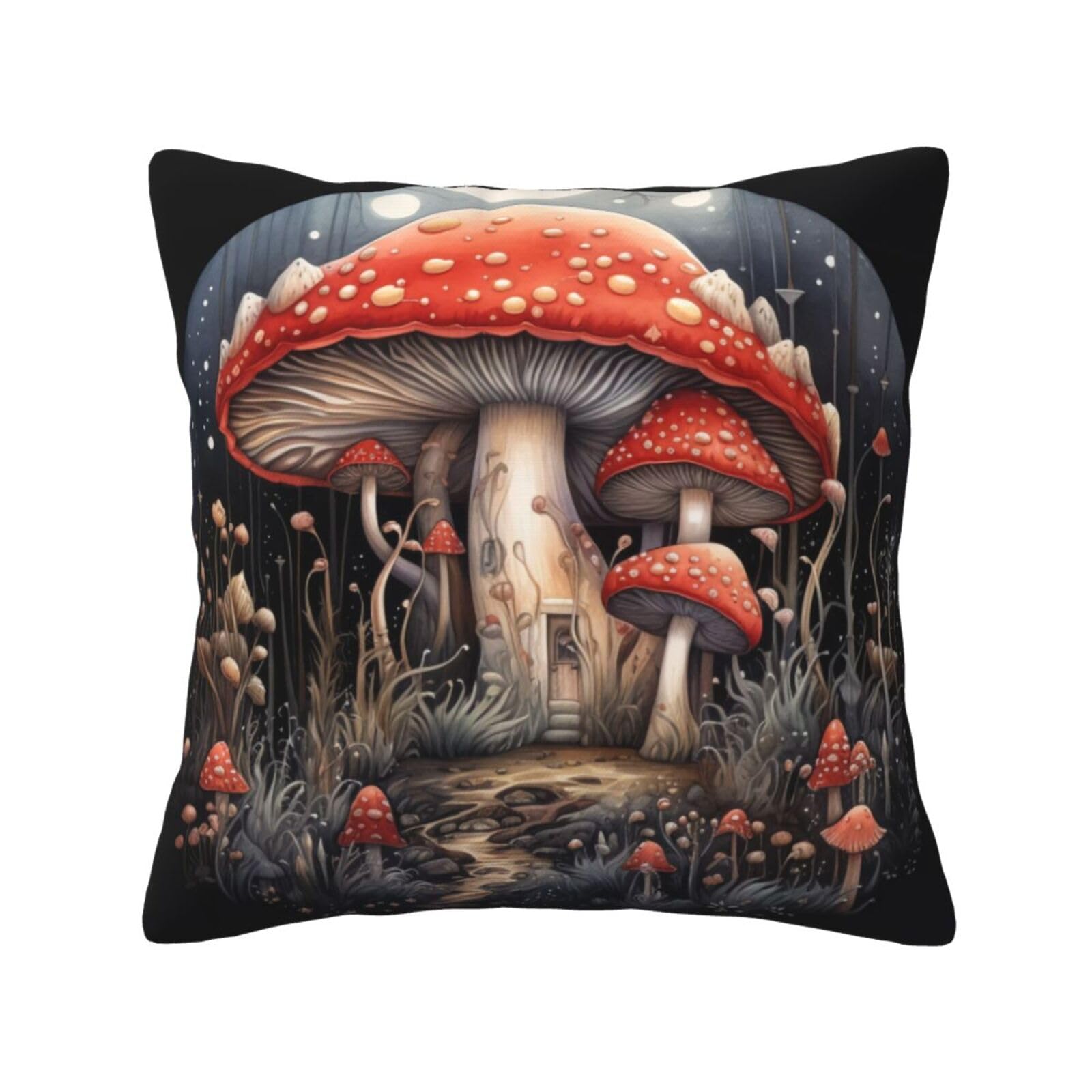 SXZVVBN Forest Wild Mushroom ArtDecorative Square Sofa Cushion Covers