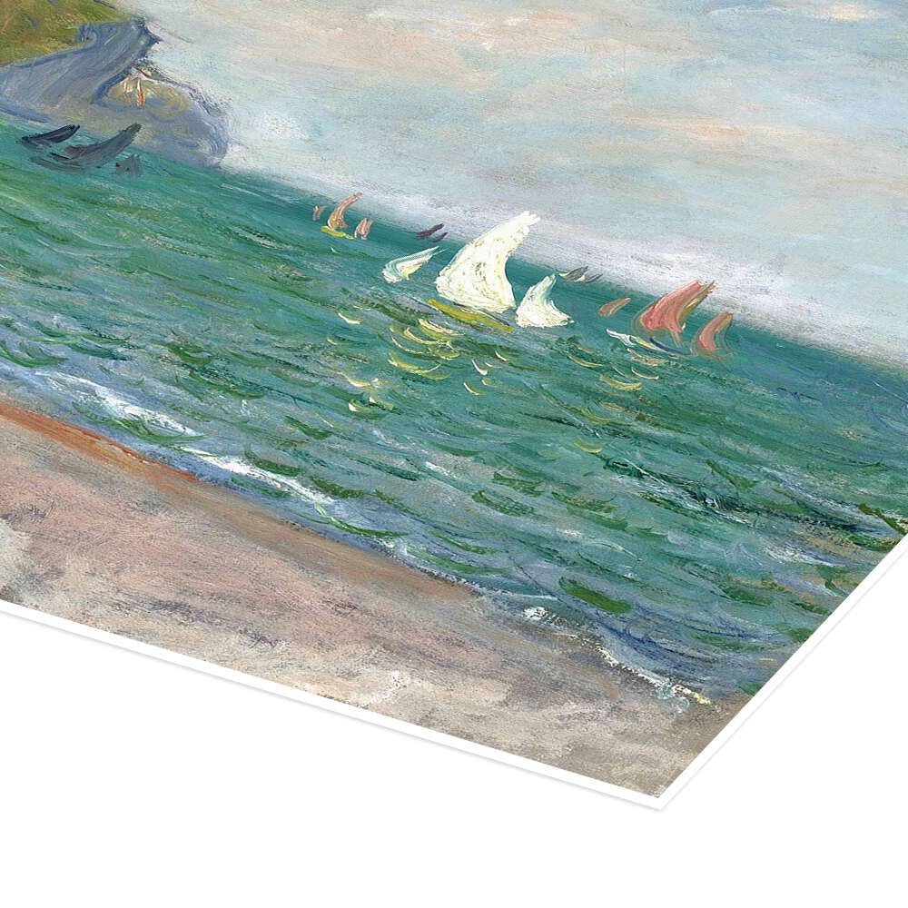 Boats under the cliffs of Pourville Plakat