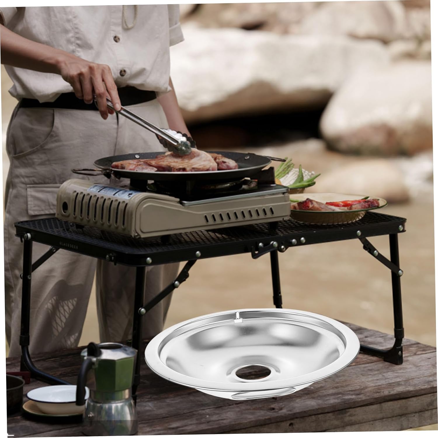 Electric Stove Covers for Burner 2pcs Grill Grease Collector Replacement Set Universal Grill Drip Pans Easy to Install Kitchen Accessory