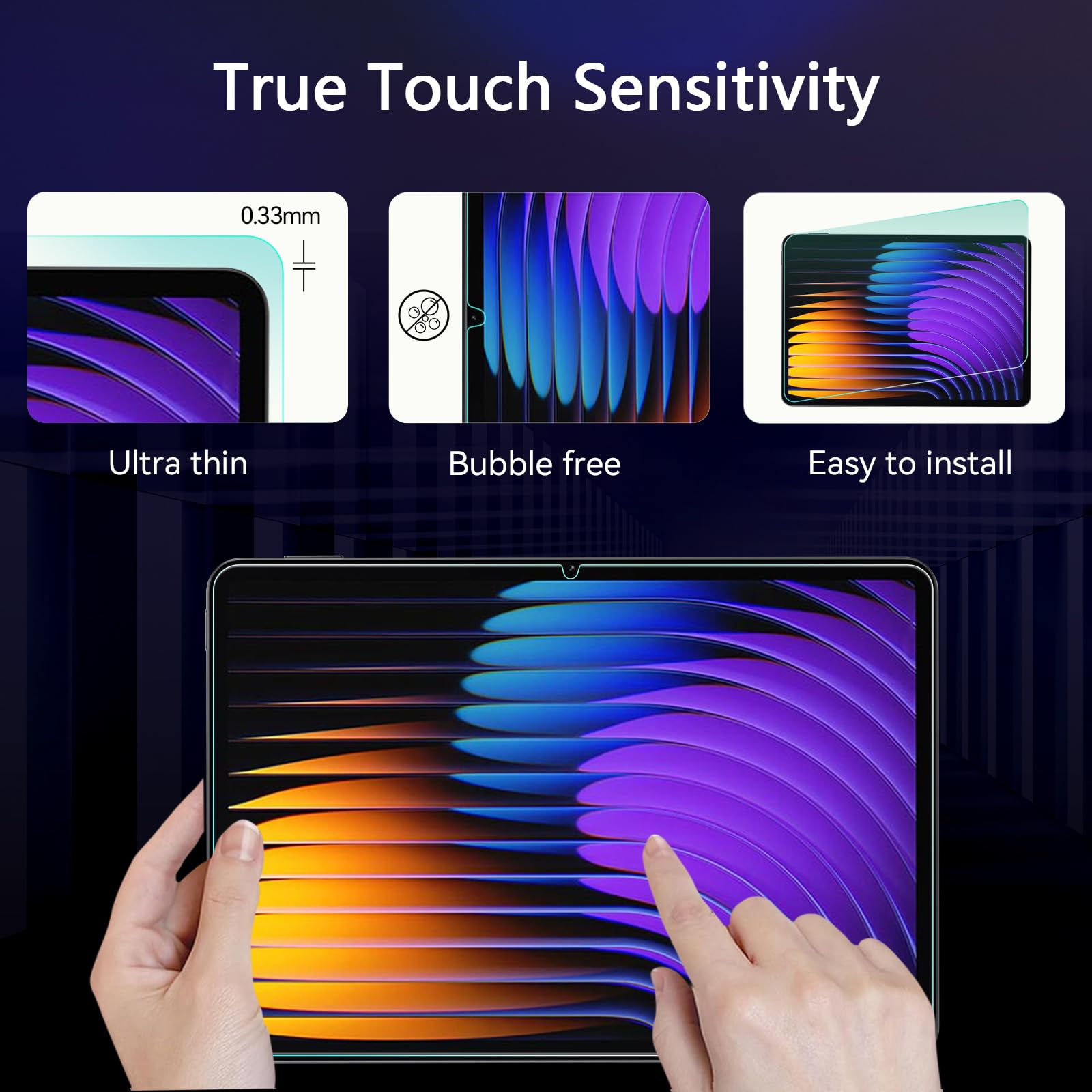 iVoler 2 sztuki szkła hartowanego do Xiaomi Pad 8/Pad 8 PRO/Xiaomi Pad 7/Pad 7 PRO/Xiaomi Poco Pad X1 11,2 cala, ochrona ekranu przed zarysowaniem, twardość 9H, wyraźna HD