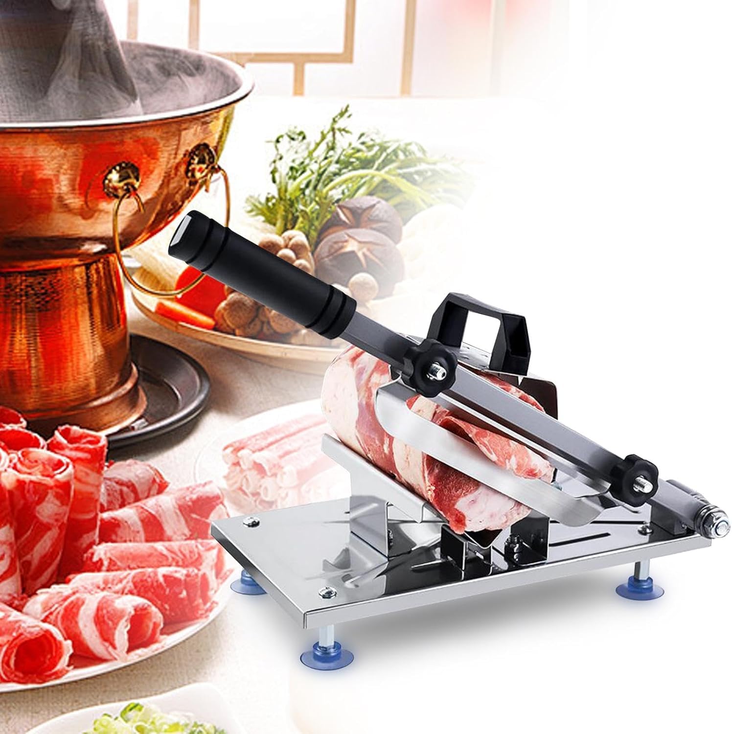 Amazon | 手動冷凍肉スライサーキッチン肉スライサー食品スライサー 