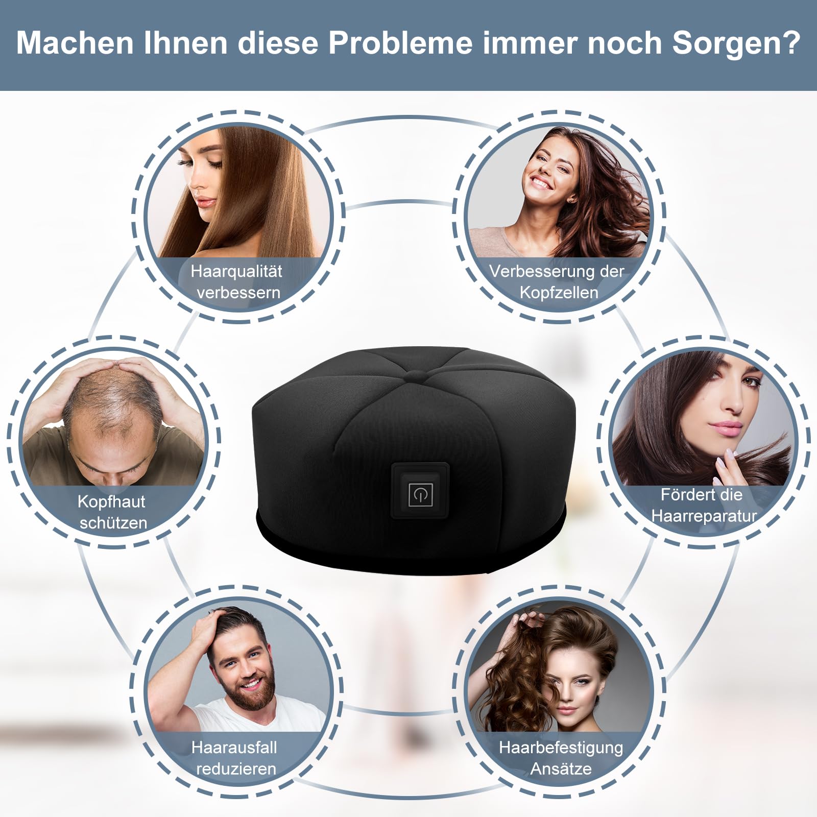 120 LEDs 660nm & 830nm Rotlicht Therapie Kappe Nahinfrarotlicht Haarwachstumsgerät Entspannung der Kopfhaut und Linderung Haarausfall behandlung bei dünner werdendem Haar
