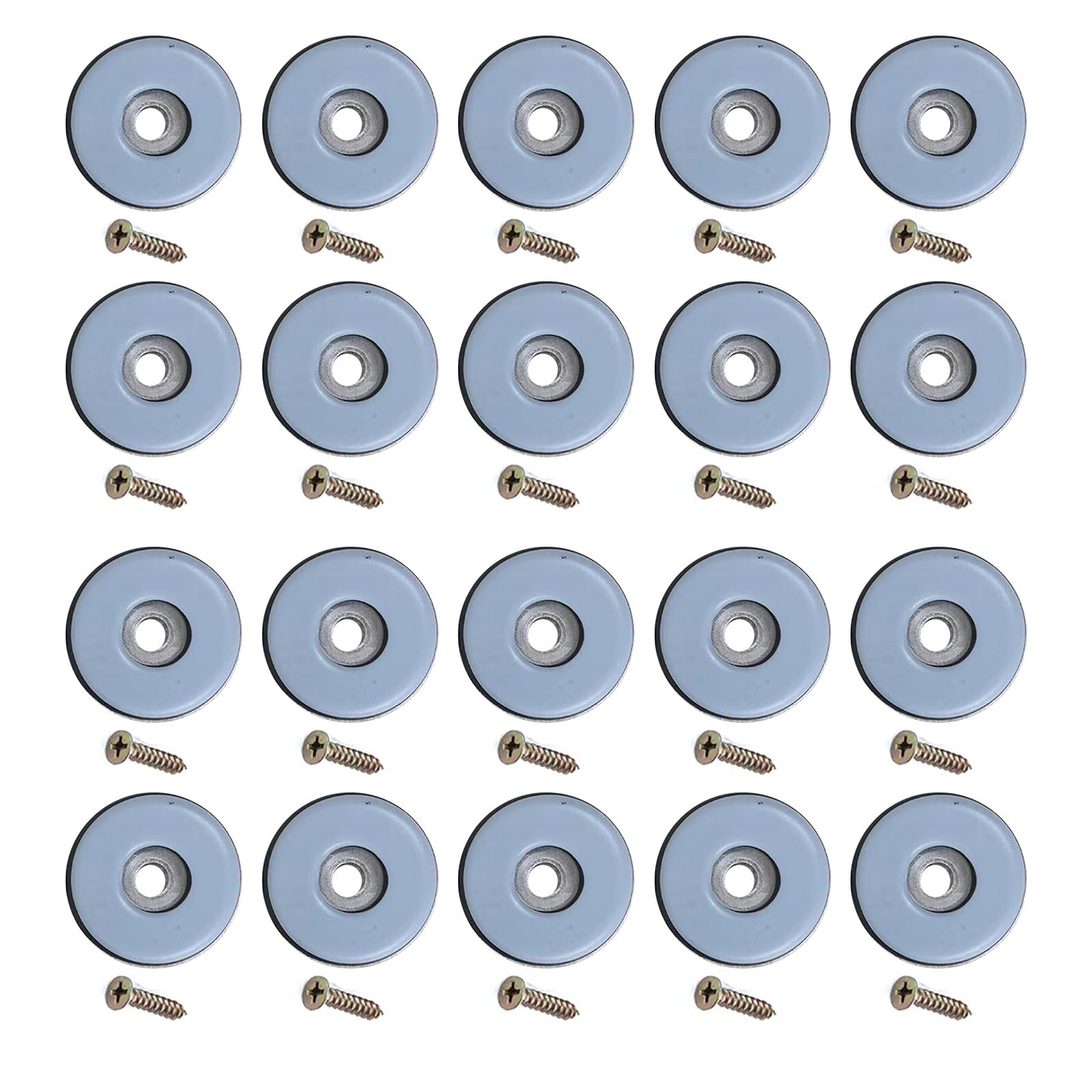 Buxuaaaa Of 20 Furniture Sliders with Screws for Wood Floor Chair Leg Protectors Scratch Noise Reductions Glides Floor Protectors Sliders