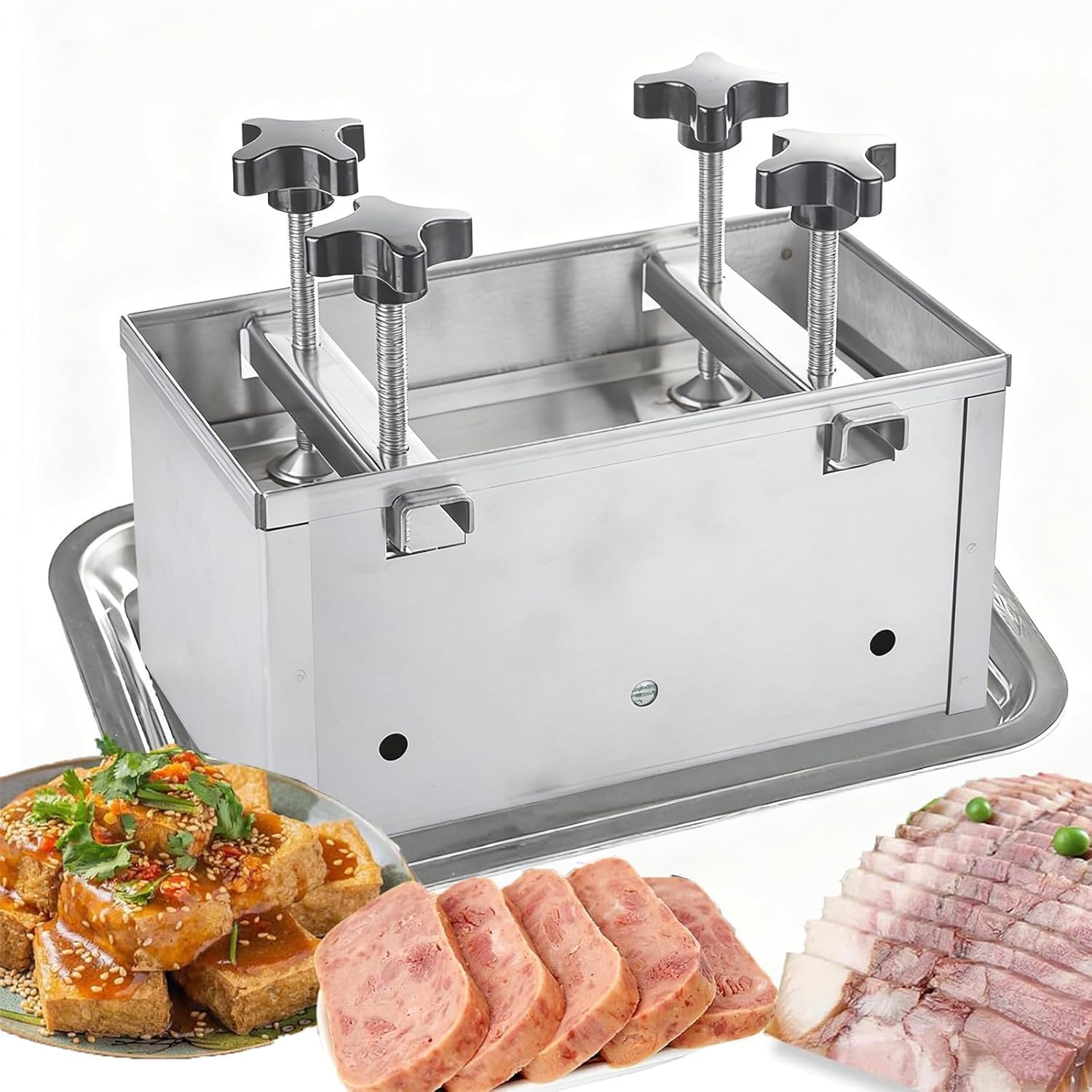 Molde rectangular de acero inoxidable para prensa de carne, 1,5 mm de grosor, para carne rellena, hamburguesas, deslizadores, barbacoas, parrillas
