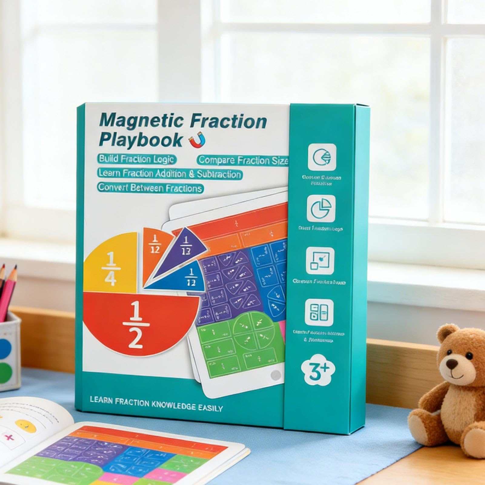 Fraction Magnetique Livre, Fraction Livres D'éTude IntéRessant, Fractions à Manipuler Jeux D'Apprentissage Interactifs Et Outils D'ActivitéS, Pour Enfants, éColes, Familles, à L'Enseignement Et Jeux D