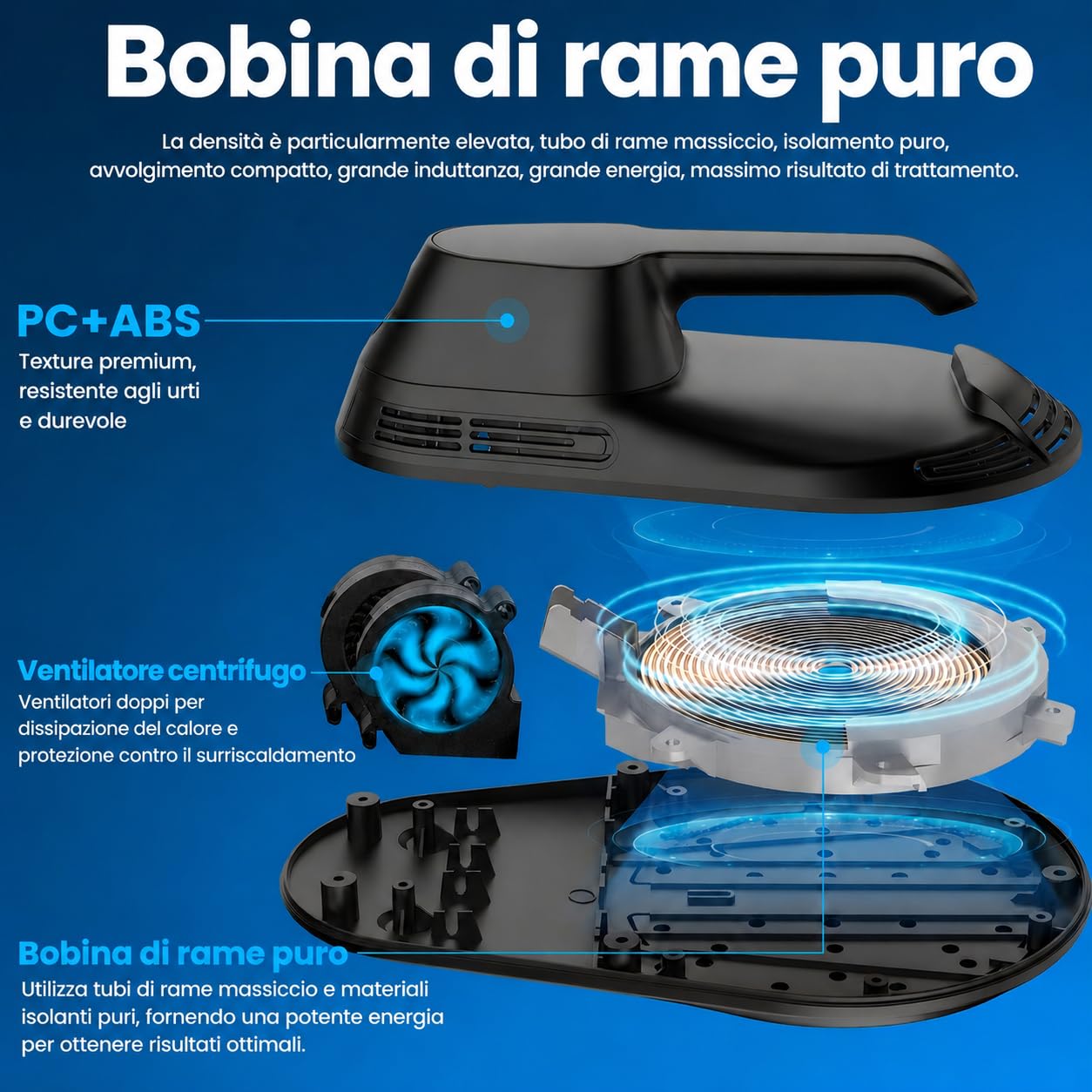 Macchina per Modellamento Corpo con Tecnologia EMT – Riduzione del Grassi, Costruzione Muscolare e Rassodamento della Pelle, Schermo Tattile Multilingue, 4 Testine Interchangeabili (Nero)