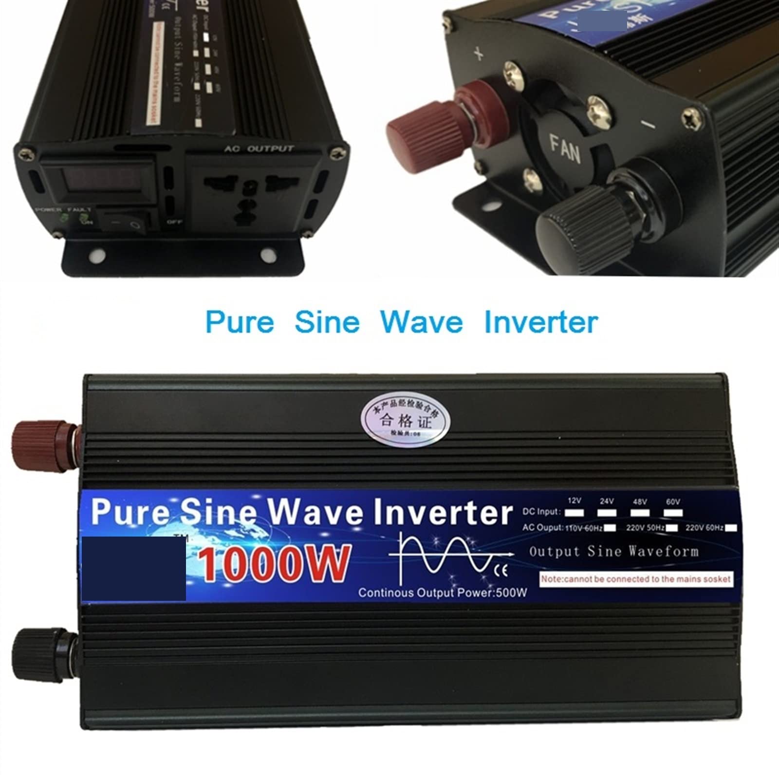 Przetwornica Napięcia, Czysta fala sinusoidalna przetwornica 12V/24V 220 1000w 2000w 2600W transformator napięcia DC12V do AC konwerter wyświetlacz LED(2000W,12V)