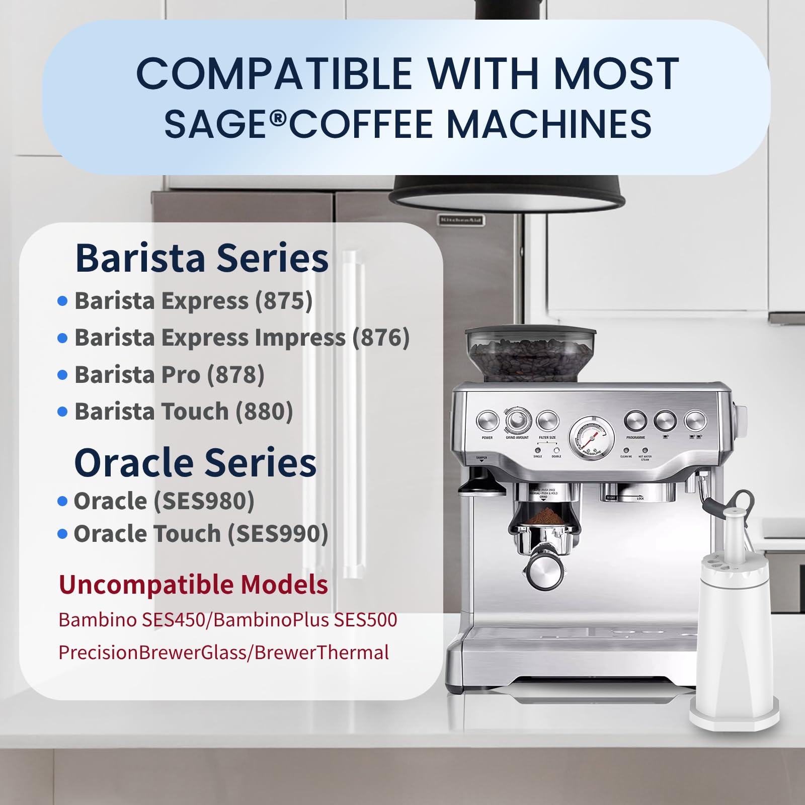 GLACIER FRESH (2 Pack) Water Filter Compatible with Sage® Coffee Machines Barista Express Pro Oracle Touch - Image 3