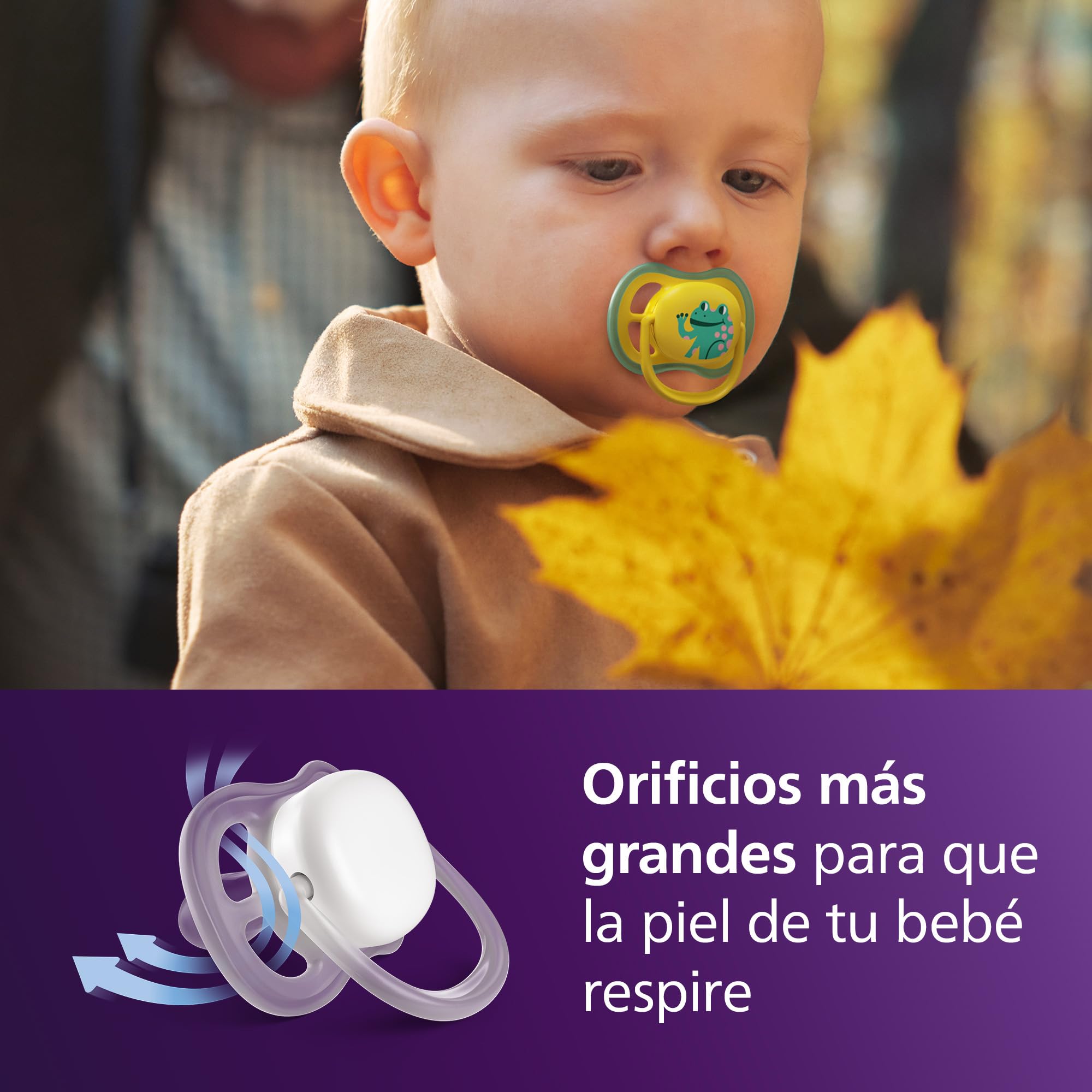 Philips Avent chupetes ultra air para día y noche: diseño anatómico, para bebés a partir de 18 meses, modelo que brilla en la oscuridad, tetina simétrica extrafirme, sin BPA, paquete de 4, SCF349/56