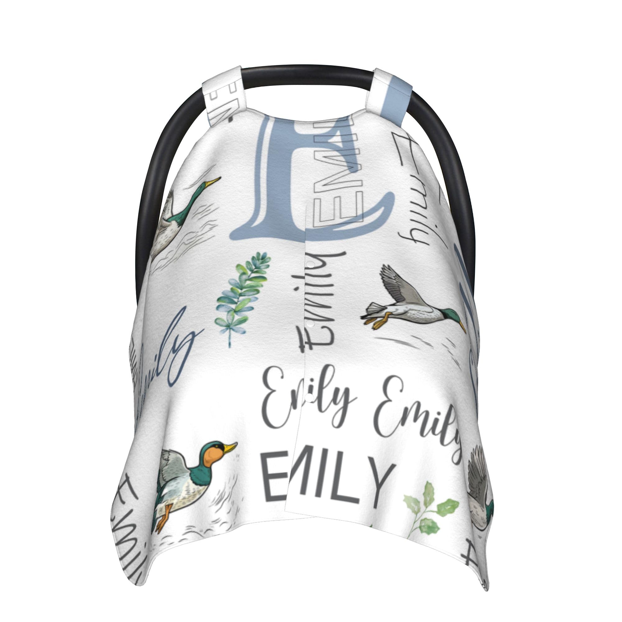 Personalized Baby Car Seat Canopy with Name Custom Minky Mallard Duck Car Seat Covers Nursing Cover for Breastfeeding Multi-Use Cover Infant Carrier