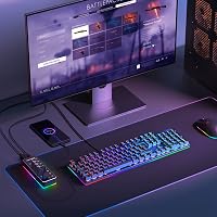 RSHTECH 7 portos USB 3.0 Hub RGB világítással, alumínium, 20W tápegység 2