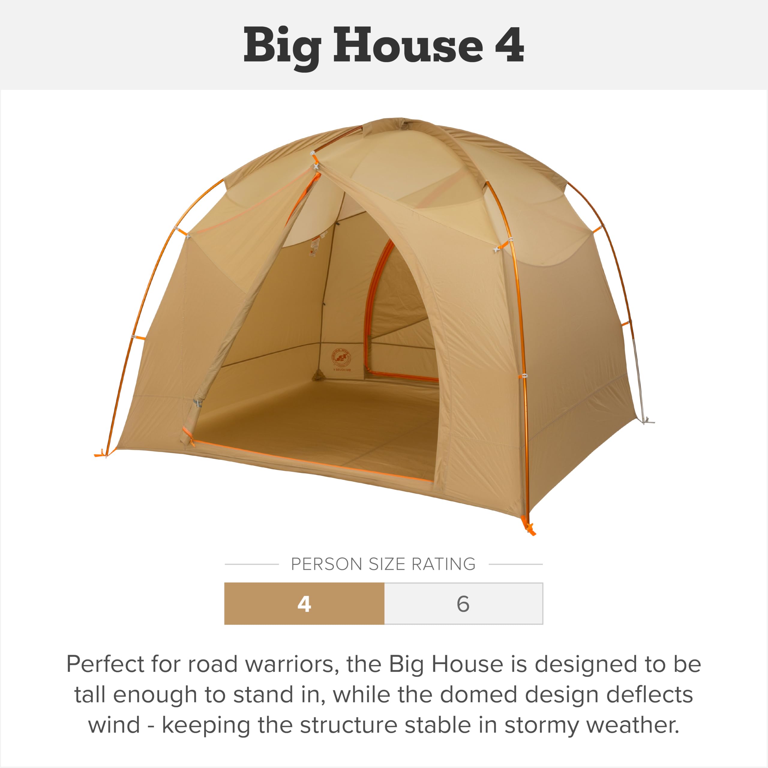 Big House - 3-Season Base & Car Camping Tent | Standing-height tent with waterproof protection, mesh ceiling and fast setup for family camping trips