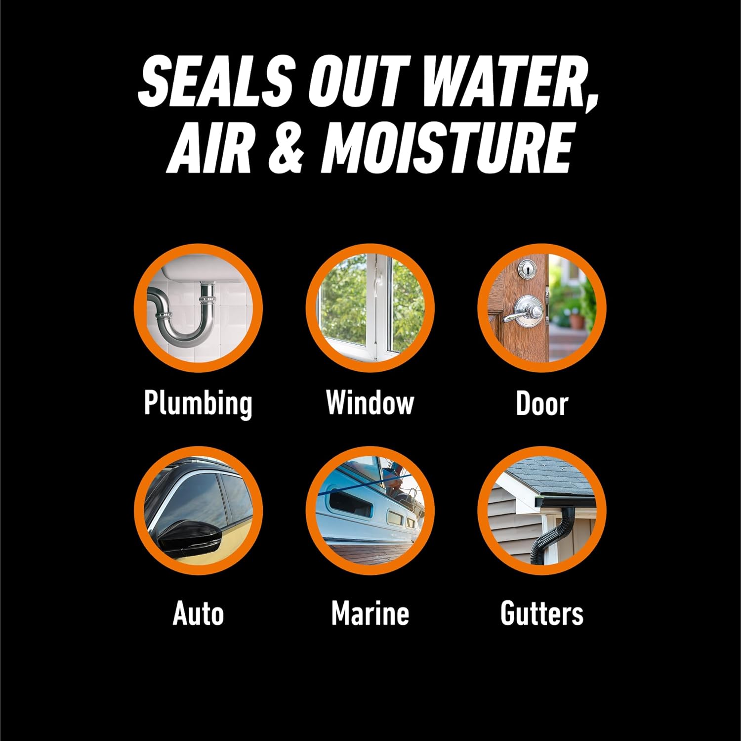 Gorilla 100% Silicone Sealant Caulk Window & Door, 10 Ounce Cartridge, Clear