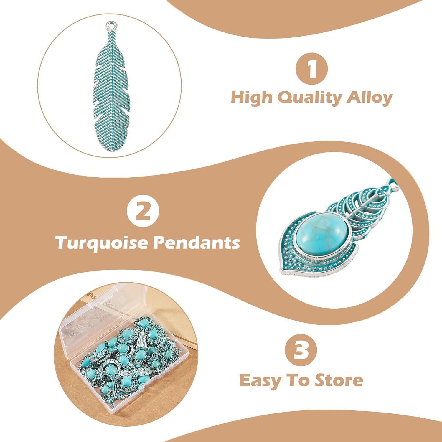 Western Charms for Jewelry Making, Turquoise Charm Pendants, Assorted Turquoise Earring Charms Western Jewelry for Bohemian Bracelets Necklaces Jewelry Making image 5