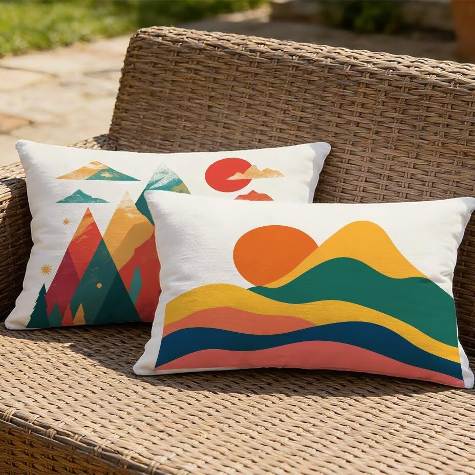 Fundas de cojín de jardín impermeables blancas de 40x60 cm para uso lumbar en bancos set de 2