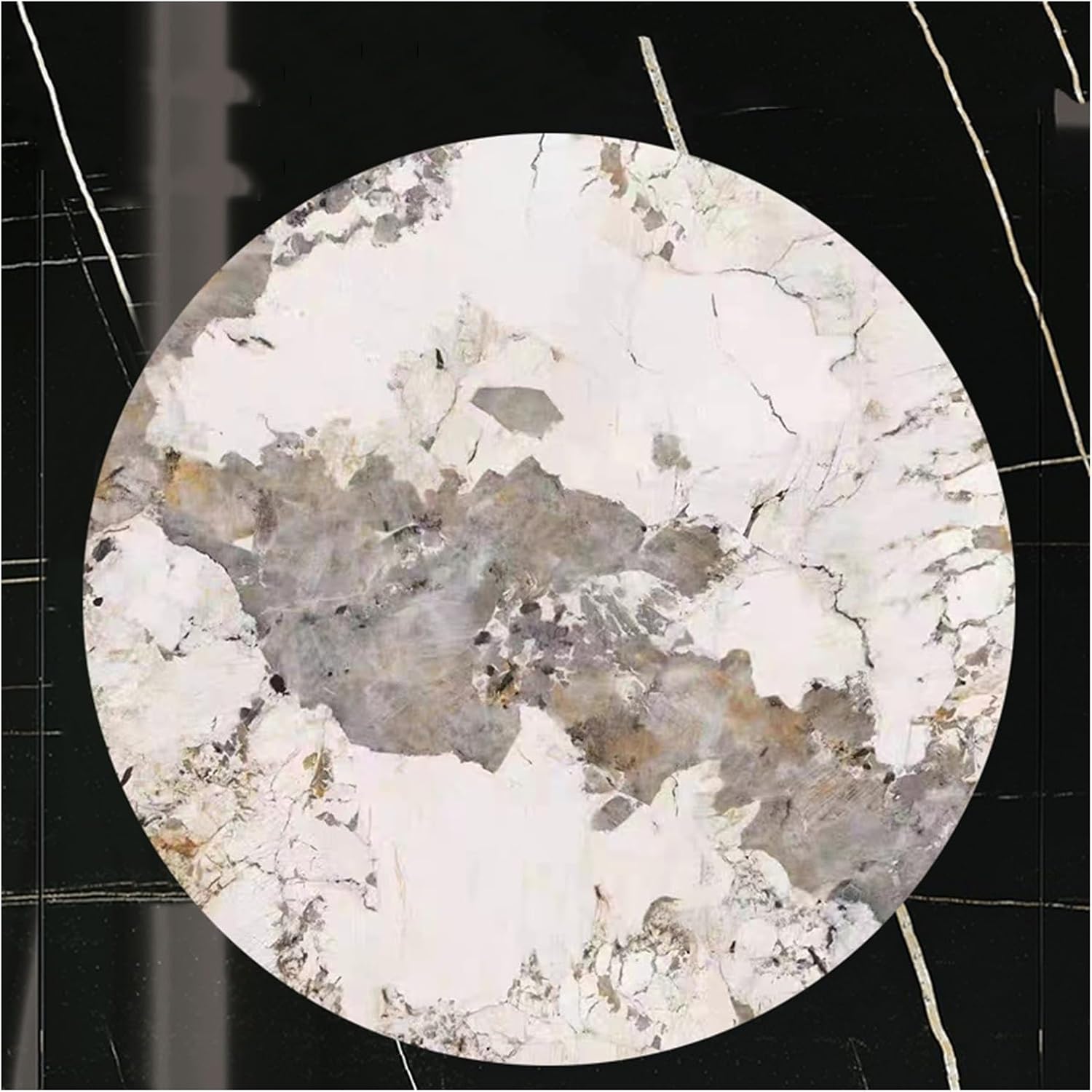 Rock Plate Lazy Susan Dining Table Turntable Round Table Turntable Rotation Rounded Corners Easy to Clean Smooth and Sleek(Multi-Colored,70cm/28)