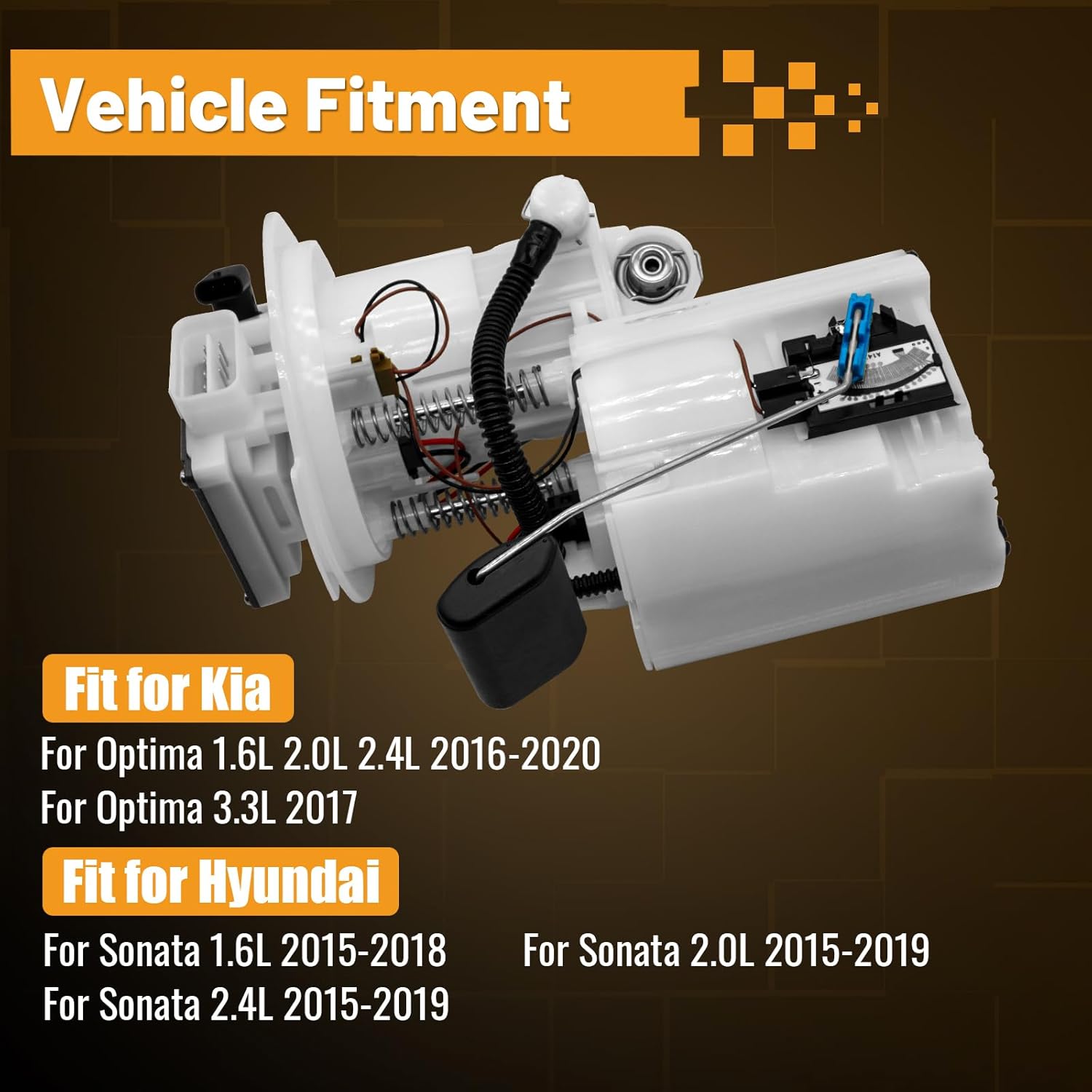31110-D5500 Electric Fuel Pump Assembly for 2015-2019 Hyundai Sonata, for 2016-2020 Kia Optima 1.6L 2.0L 2.4L 3.3L Replacement 31110-C2500 31111-C1100 with Sending Unit