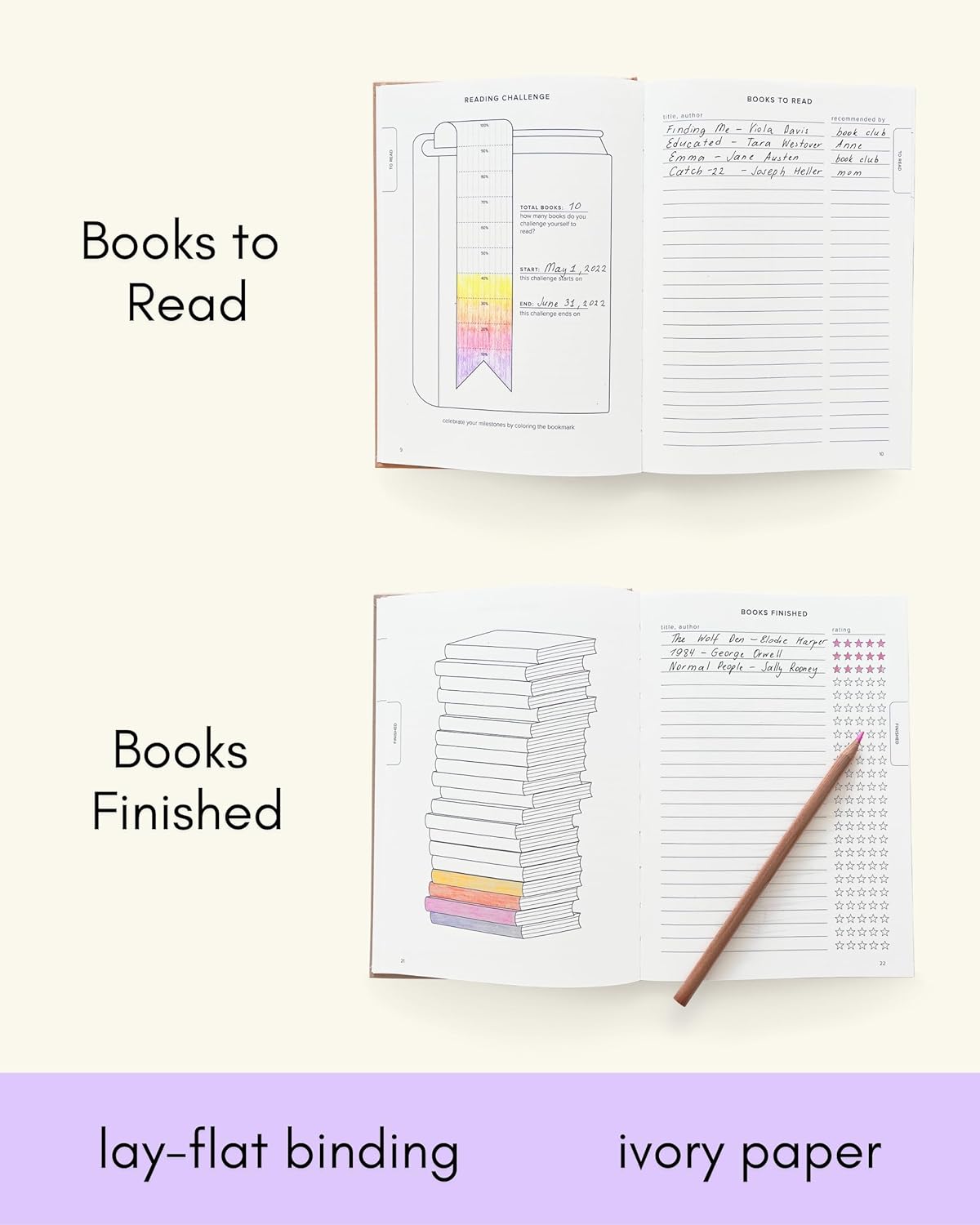 Kunitsa Co. Reading Journal - 52 reviews. Review and Track Your Reading. Book Journal for Book Lovers & Readers. Burgundy - Image 5