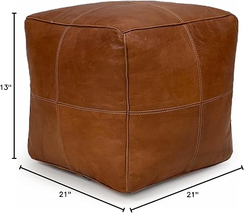 Miniatura 3 de kechart - Square Leather Pouf Moroccan Leather Moroccan Pouf Brown Moroccan Leather pouffe Moroccan pouffe Handmade Moroccan 5