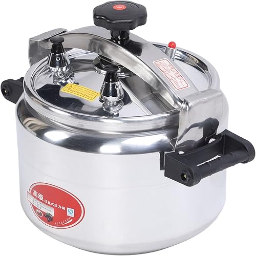 Miniatura 6 de Olla a presión grande de 15 litros con doble bloqueo de seguridad, aleación de aluminio, olla a presión tradicional a prueba de fugas para estufa de