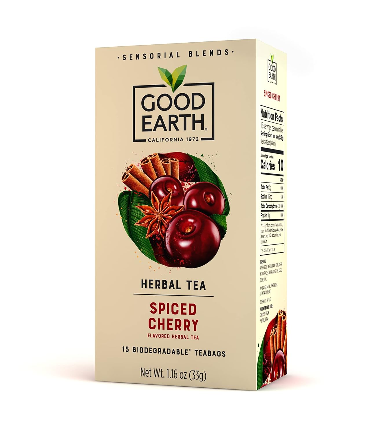 Good Earth Tea Sensorial Blend Passionfruit & Orange Herbal Tea, 3 Teabags (Pack of 5)