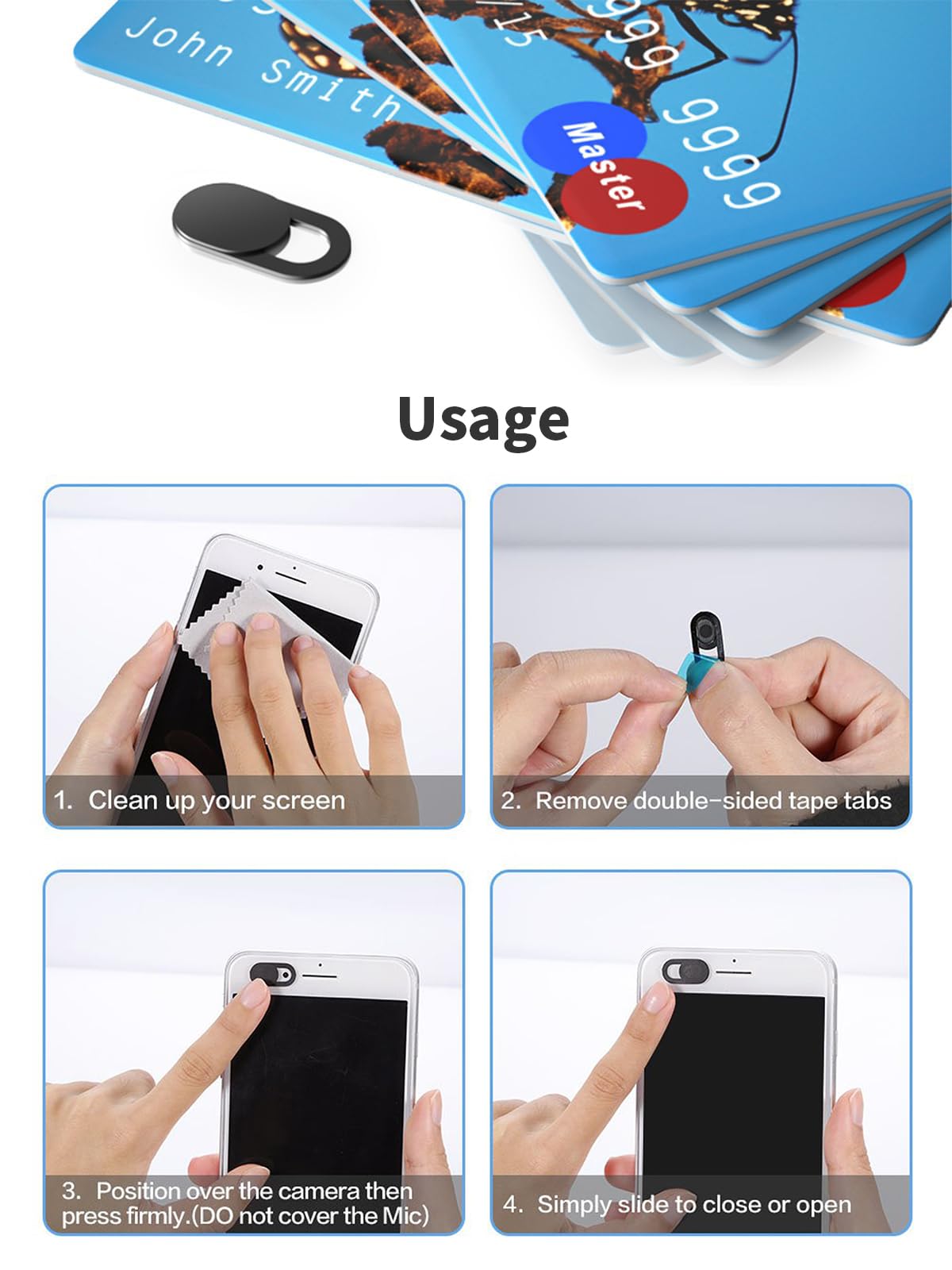 [8 Pezzi] Coperchio della Webcam, Copri Webcam Slider Copertura Webcam Ultra Sottile Camera, per Computer Portatile/Smartphone/PC/Accessori del Telefono Cellulare