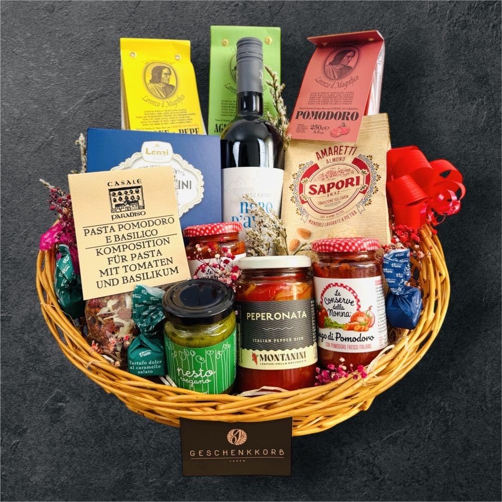 Alles Pasta | Geschenkkorb für Pasta-Liebhaber | Hochwertiger Präsentkorb für Frauen und Männer