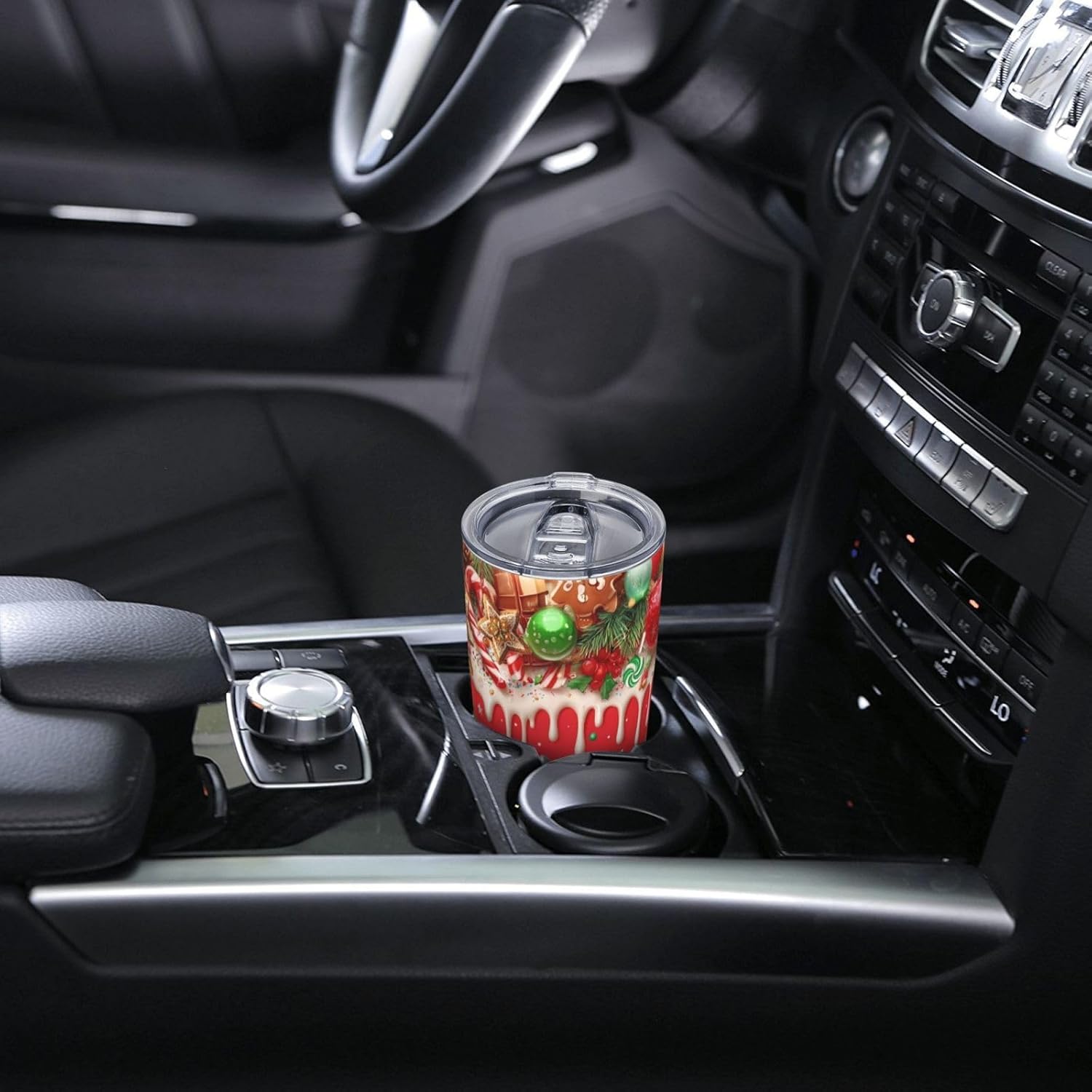 Christmas Tree Candy 20oz Insulated Stainless Steel Tumbler With Lids And Straws Stainless Steel Double Wall Vacuum Insulated Travel Coffee Mug Leak-Proof Lid & Flip Lid For Hot And Cold Drinks - Image 7