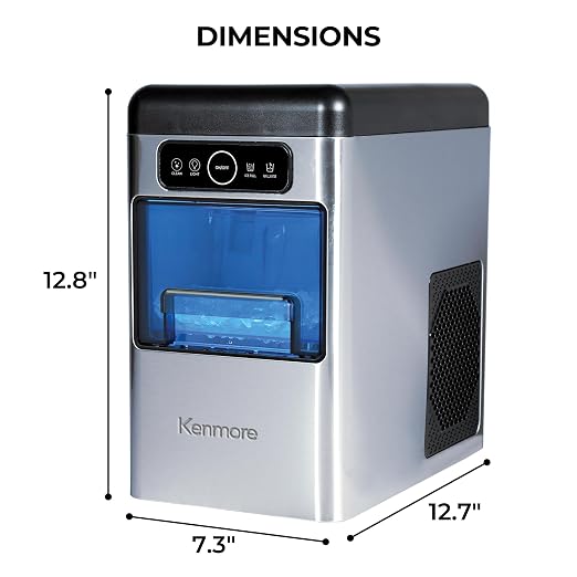 Máquina de hacer hielo nugget portátil Kenmore de acero inoxidable miniatura 7