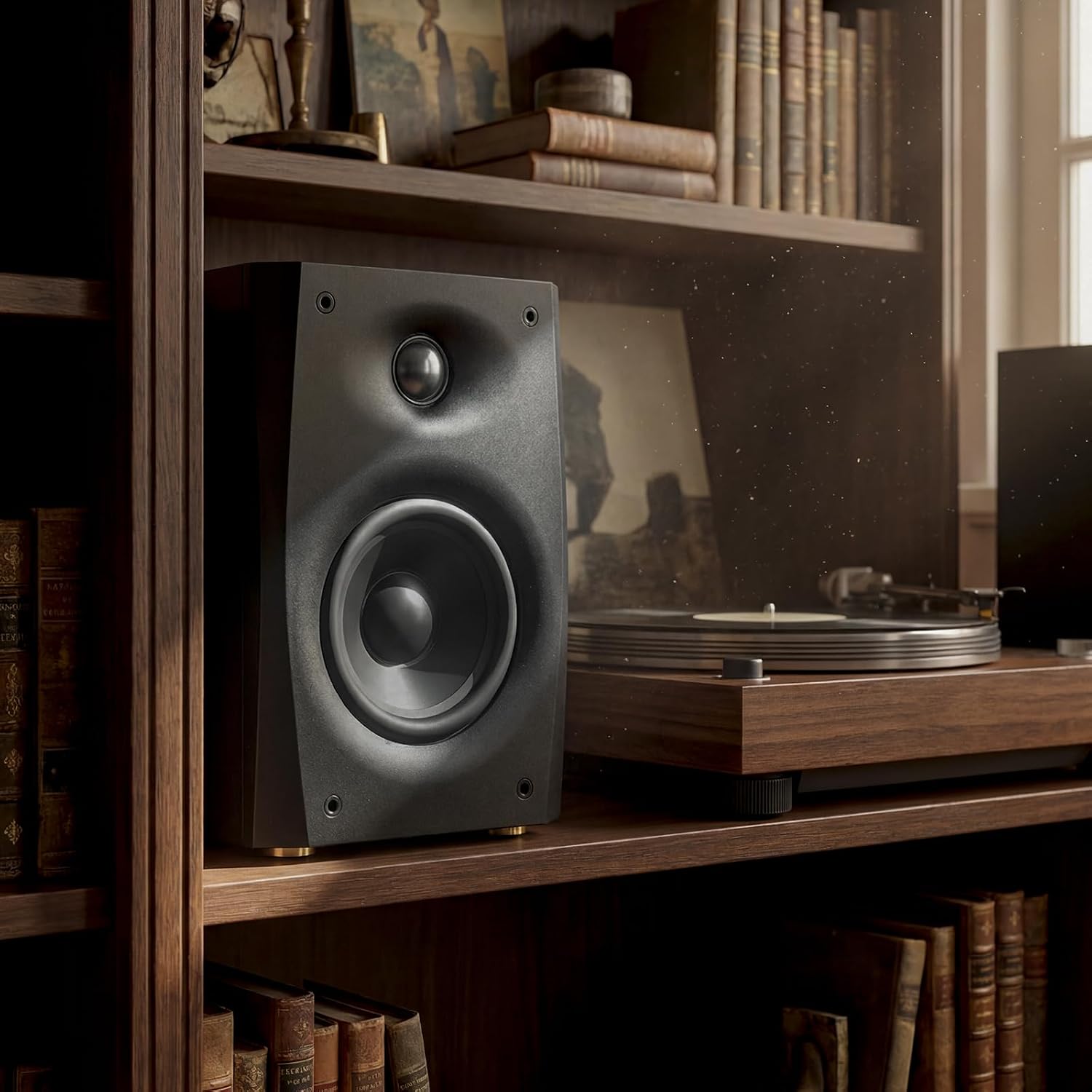 HiVi-Swans D1100 Computer Speakers - Bluetooth Bookshelf Speakers Pair - 4" Near Filed Speakers Built in DSP for Desktop/PC/Record Player-Black