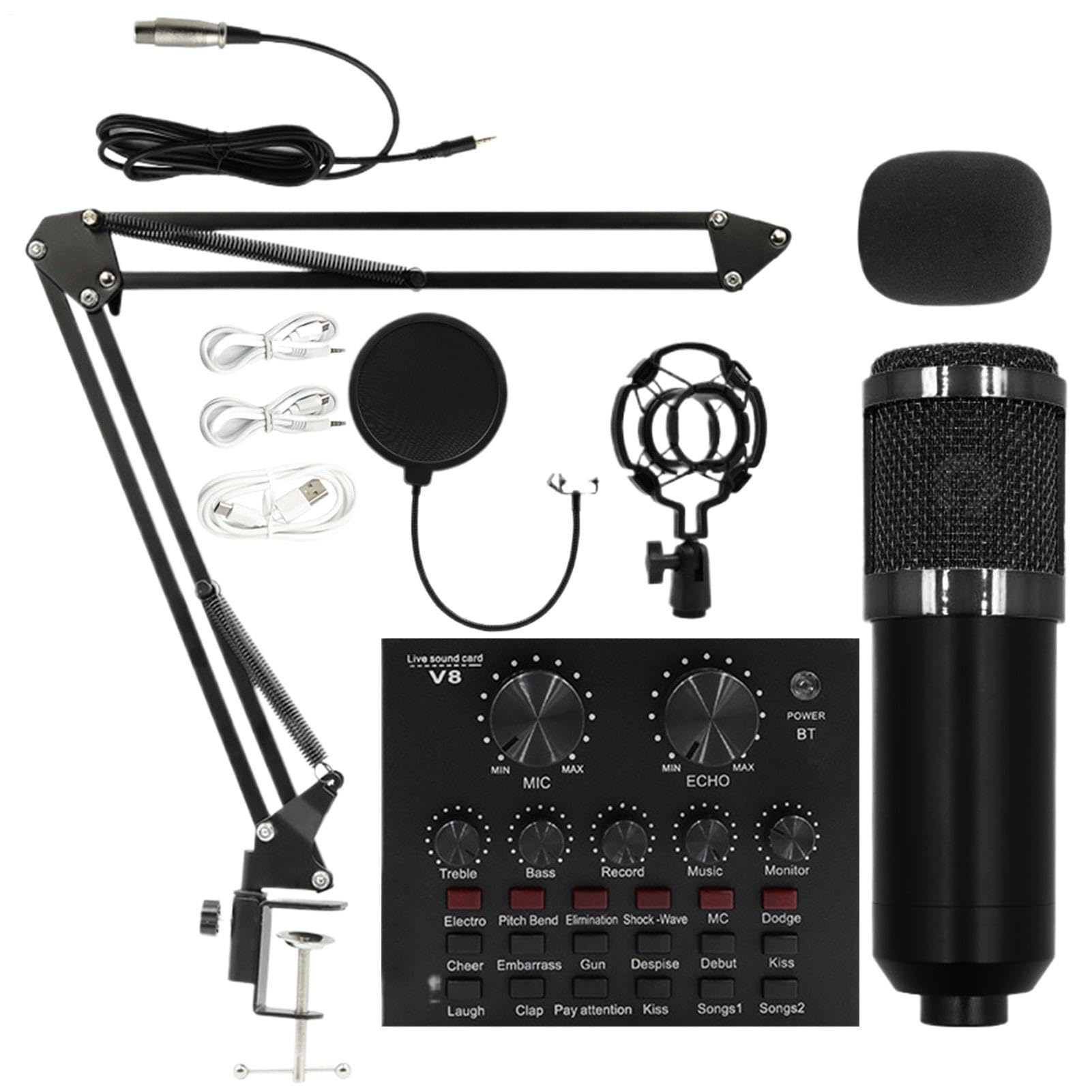 Attrezzatura Per Live Streaming Set scheda audio live streaming, asta | Strumenti live streaming Kit live streaming facile da usare per conduttori, cantanti, doppiatori e studio di regis