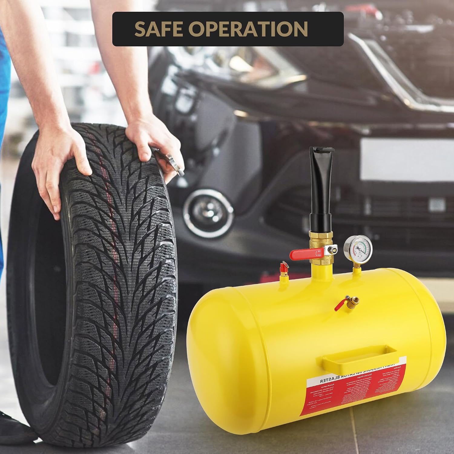 10 Gallon Tire Bead Seater Air Tank with Gauge, Heavy Duty Bead Blaster Tire Inflator for Car, Truck, ATV, Tractor, RV – Portable Air Bead Seater Tank for Fast Tire Inflation