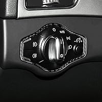 Vista 5 de Fibra de carbono, para Audi Q5/A4/A5 2009-2016, cubierta de marco de botón para faros de automóvil, accesorios interiores, color negro