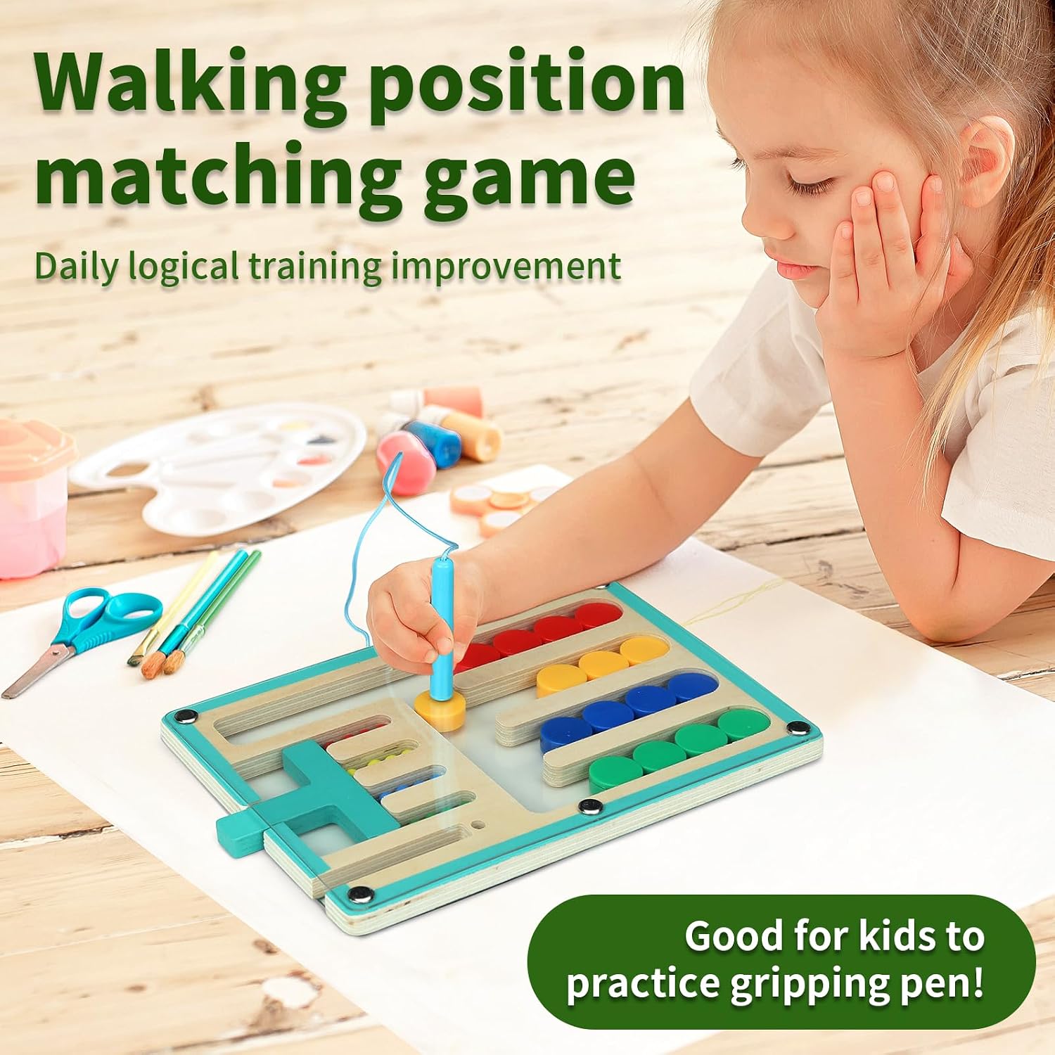 Kids Montessori Magnetic Wooden Toys,Wooden Color Matching Puzzle Toy image 4
