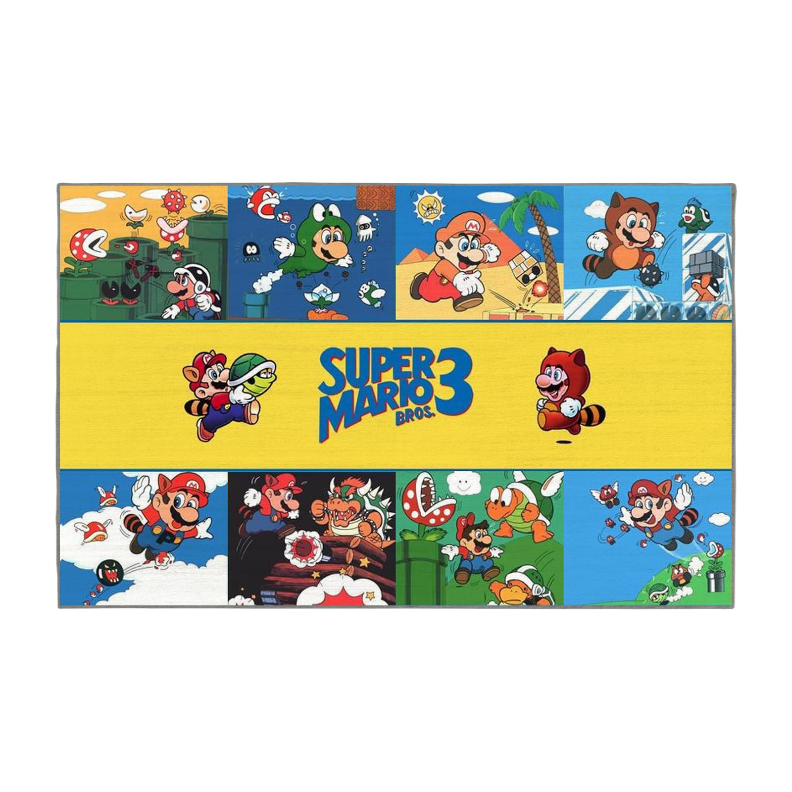 KATVVYE Alfombra de Mario con diseño de dibujos animados en 3D, para habitación de niños, sala de estar, tapete de yoga de área grande (50 x 80 cm)