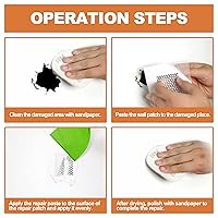 Vista 2 de Kit de reparación de paneles de yeso Boncart, kit de reparación de parches de yeso, parche de reparación autoadhesivo de 2/4/6/8 pulgadas