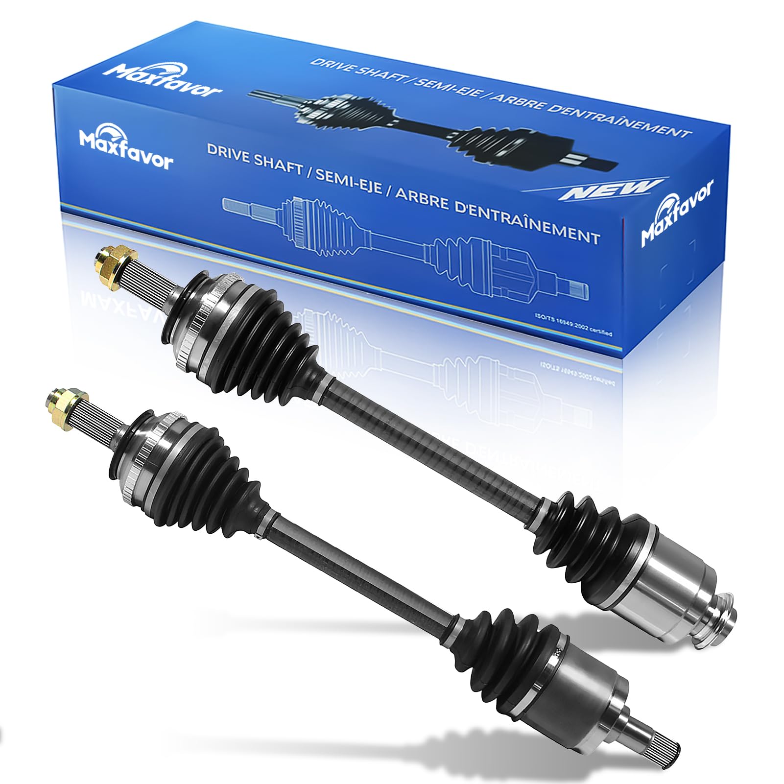 Maxfavor CV Axle Front Fit for Honda CR-V 1997 1998 1999 2000 2001 CV Axles EX/LX/SE 2.0L, A Pair 4WD Front Left Right (Driver Passenger) CV Axles Joint Shaft Assembly Manual Trans