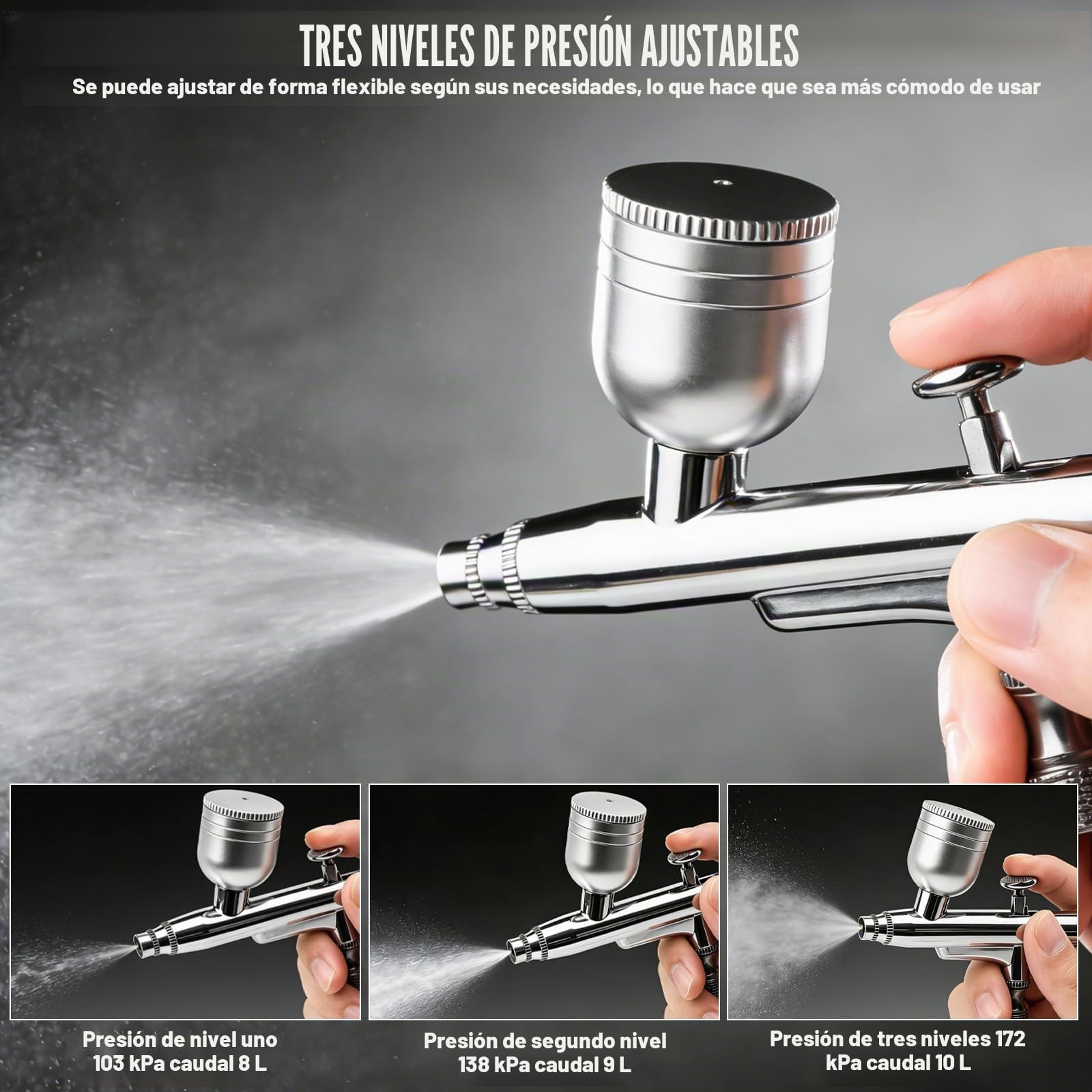 Kit de aerógrafo con compresor de aire portátil de 25 PSI con pistola de aerógrafo de doble acción + accesorios de limpieza para maquillaje, diseño de uñas, decoración de pasteles, modelado y tatuaje