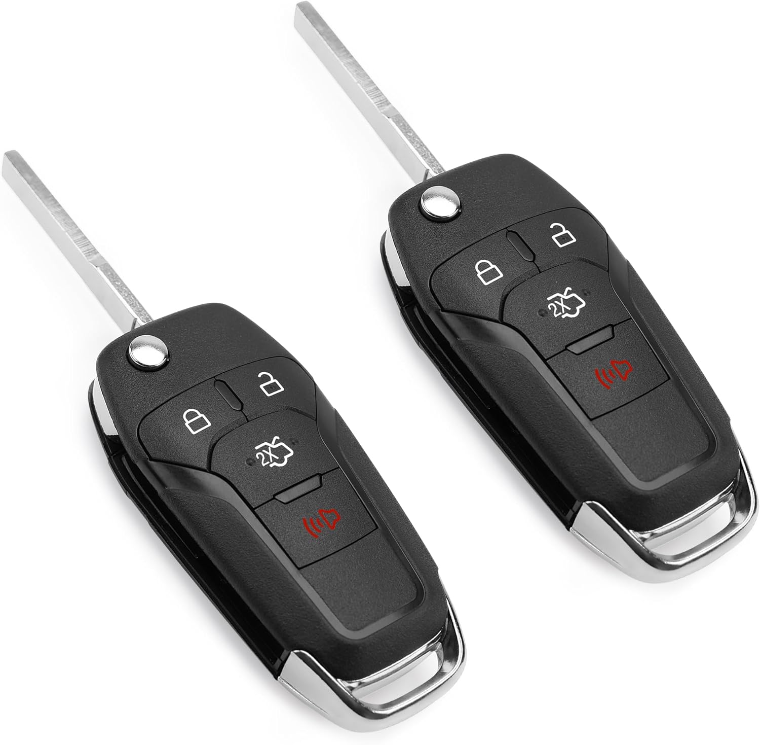 Key Fob Replacement Remote Car Keys 4-Button Keyless Entry (2PCS) 315MHz Compatible with 2013-2016 Ford Fusion FCC ID N5F-A08TAA OE#164-R7986